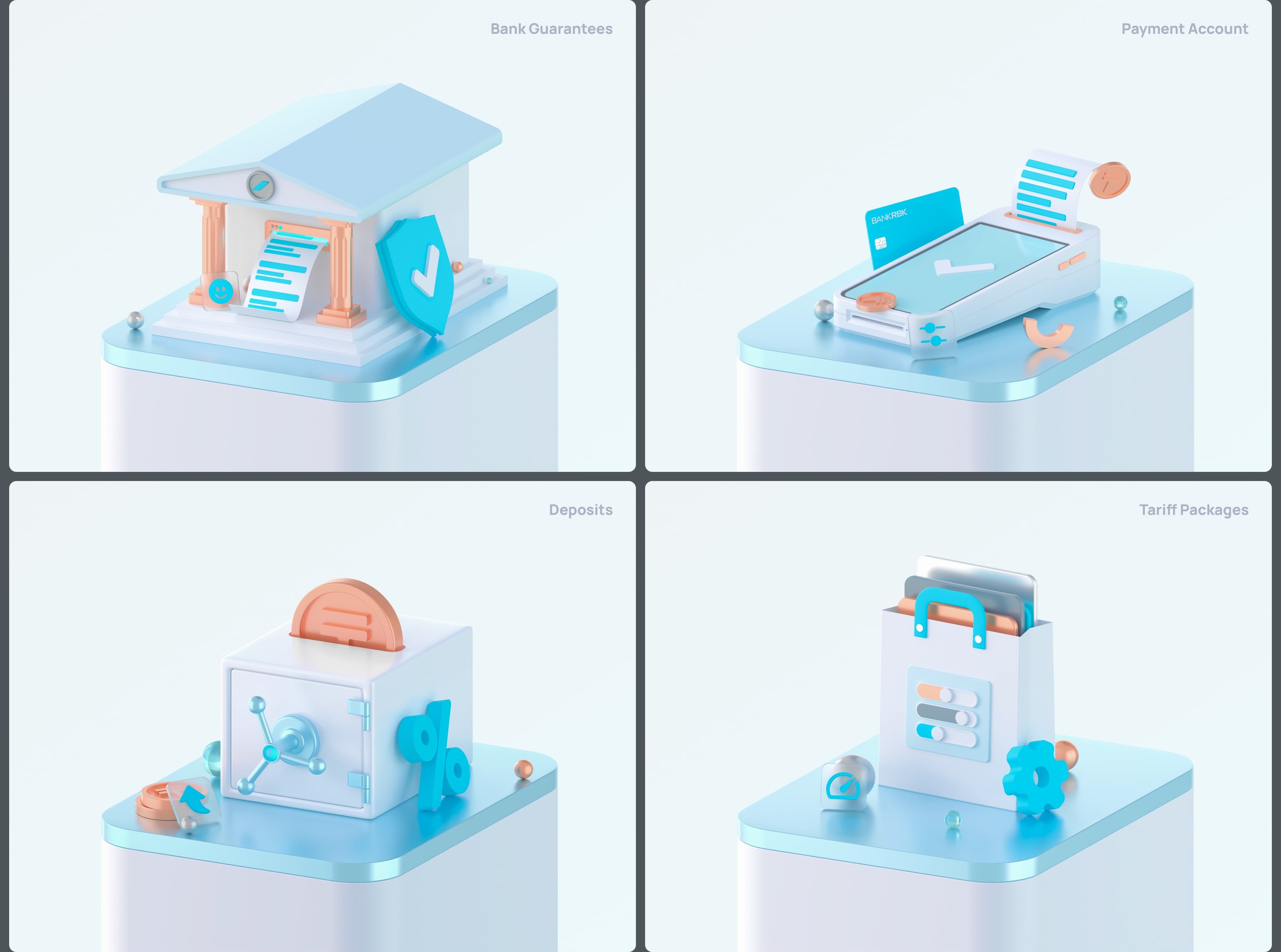 3D иллюстрации для мобильного приложения BankRBK Business — Изображение №2 — Иллюстрация на Dprofile