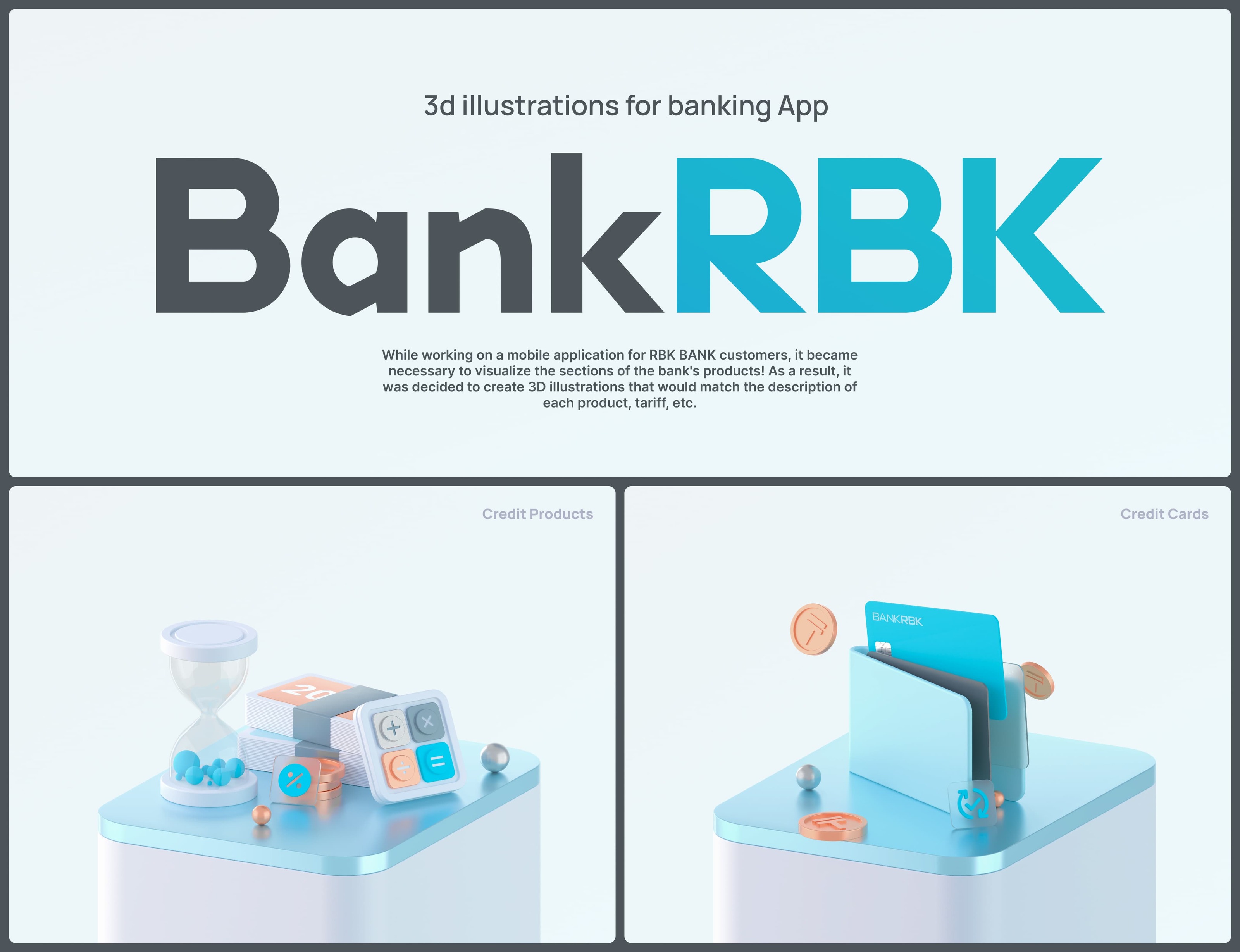 3D иллюстрации для мобильного приложения BankRBK Business — Изображение №1 — Иллюстрация на Dprofile