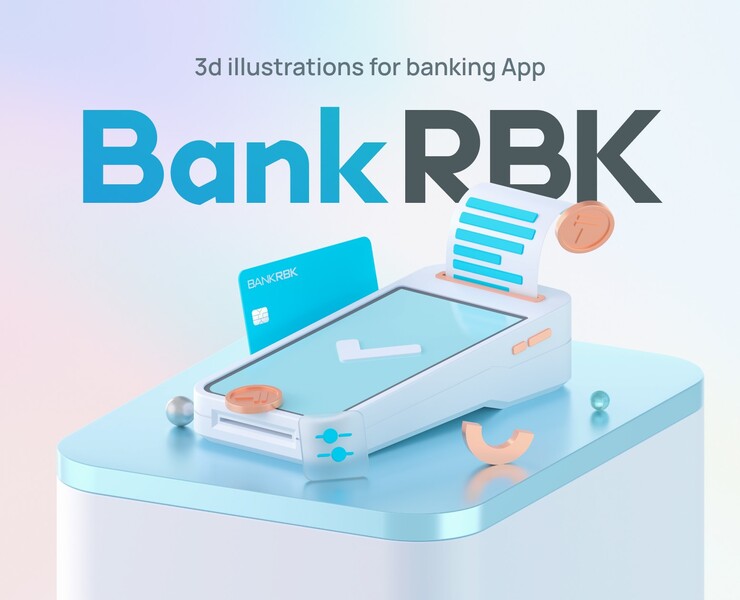 3D иллюстрации для мобильного приложения BankRBK Business — Иллюстрация на Dprofile
