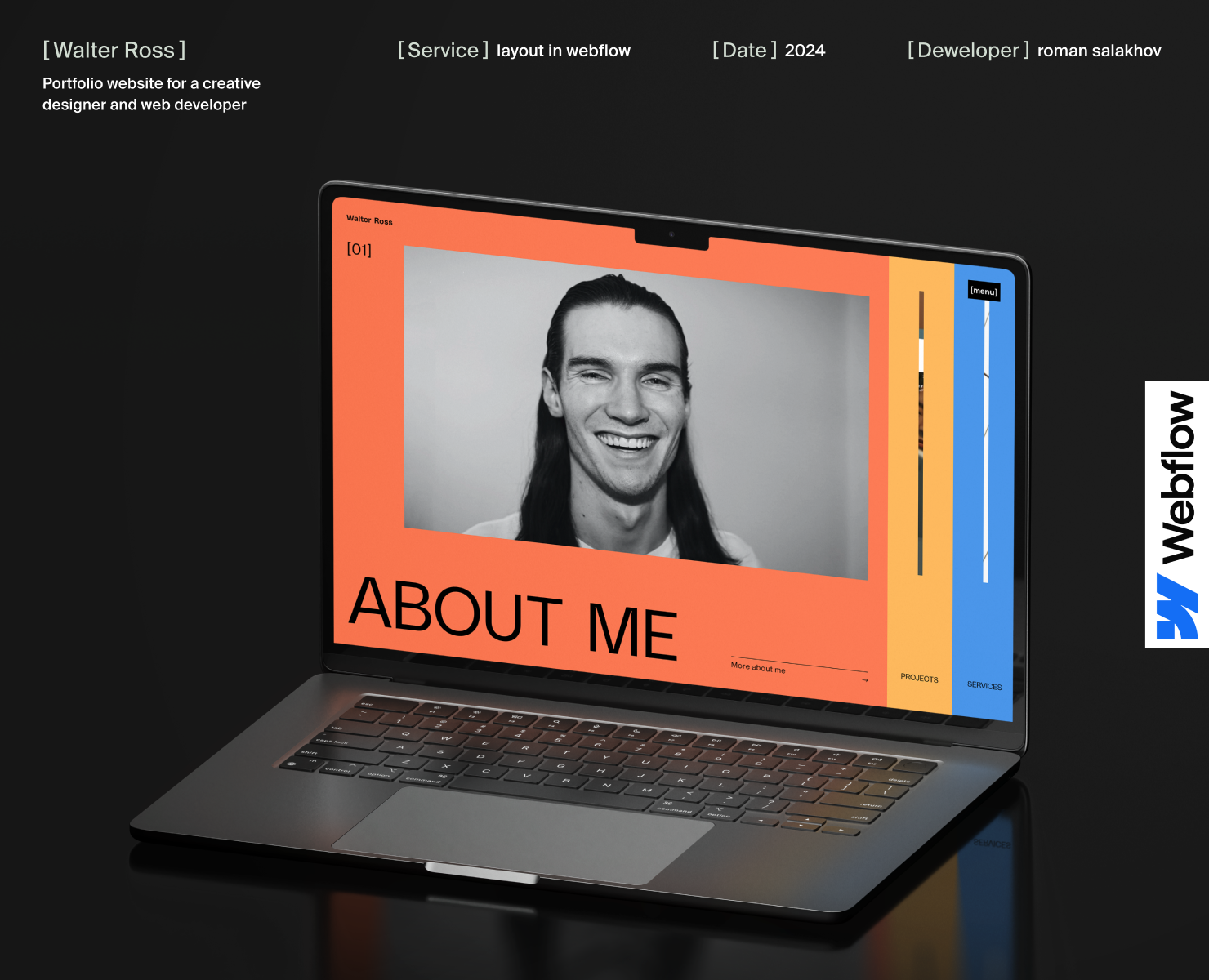 Portfolio for creative designer and developer | Webflow на Dprofile