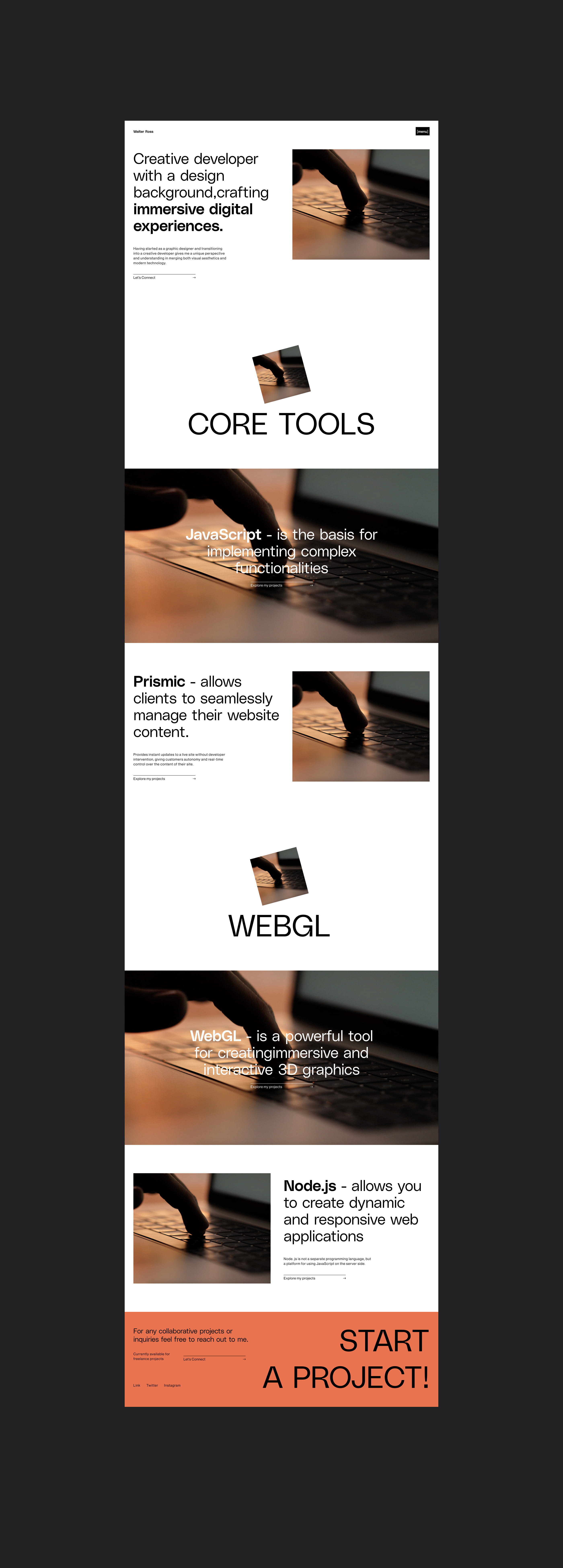Portfolio for creative designer and developer | Webflow — Изображение №2 — Интерфейсы на Dprofile