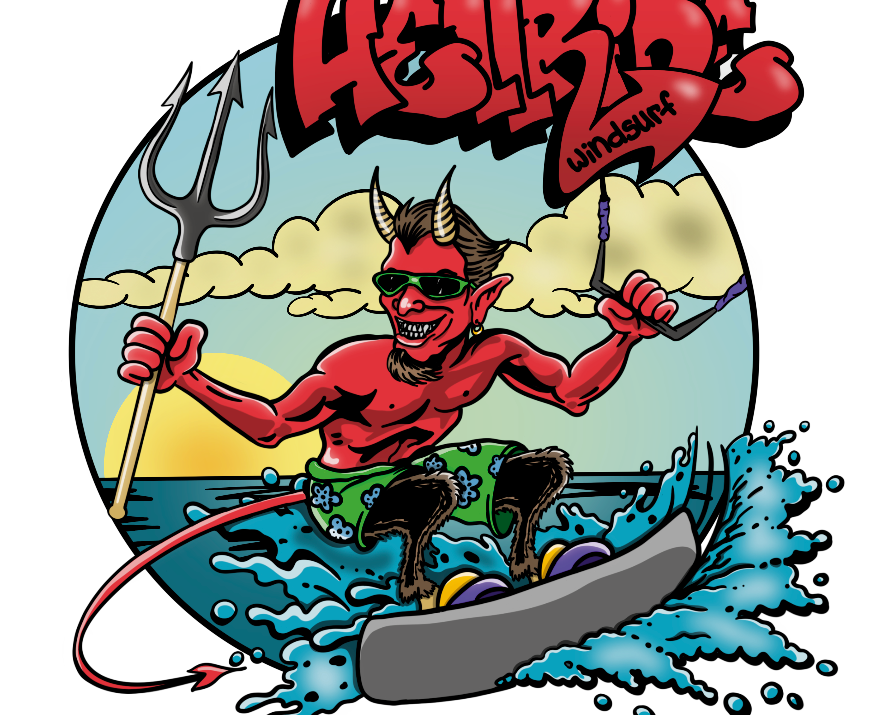 Hellride windsurf — Брендинг, Иллюстрация на Dprofile