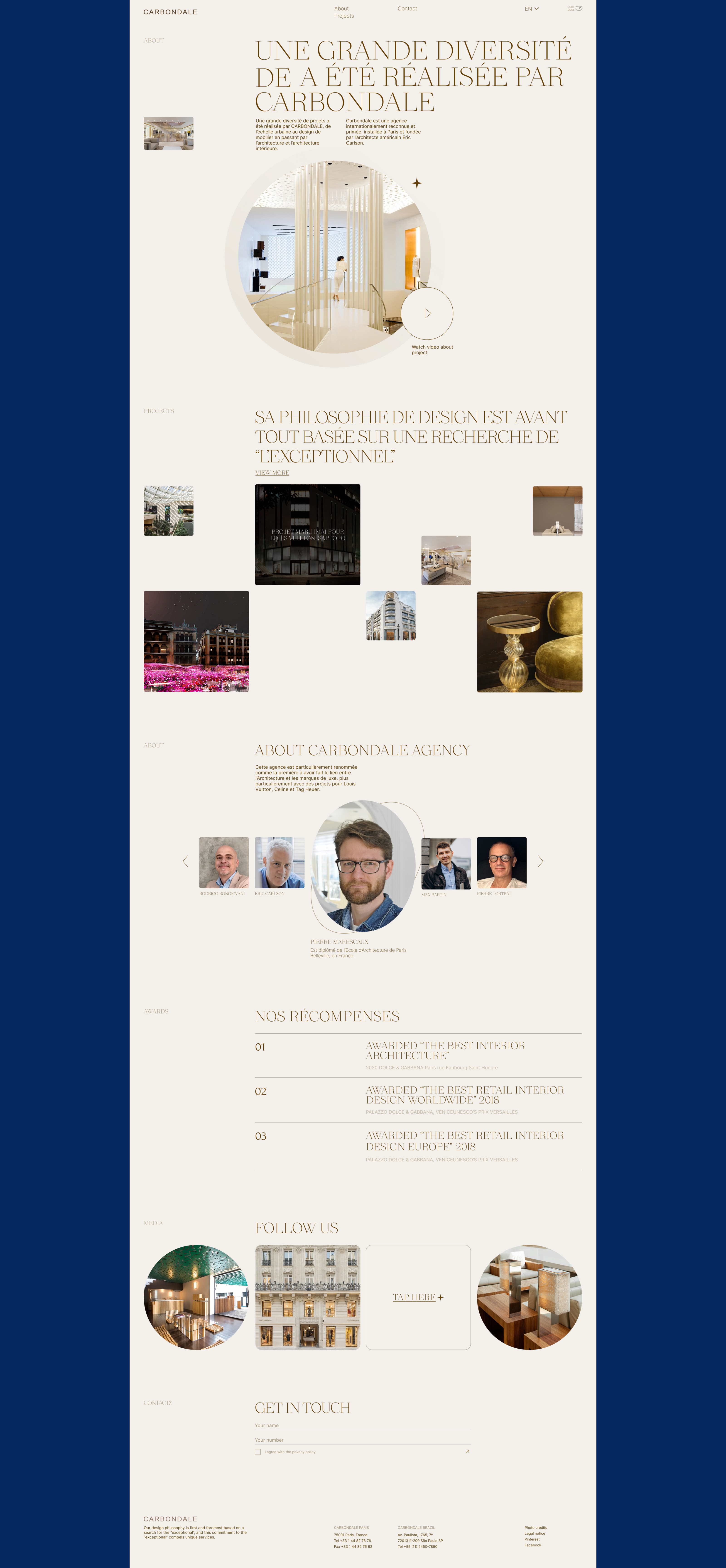 Architecture agency | Carbondale | Redesign — Изображение №3 — Интерфейсы, Брендинг на Dprofile