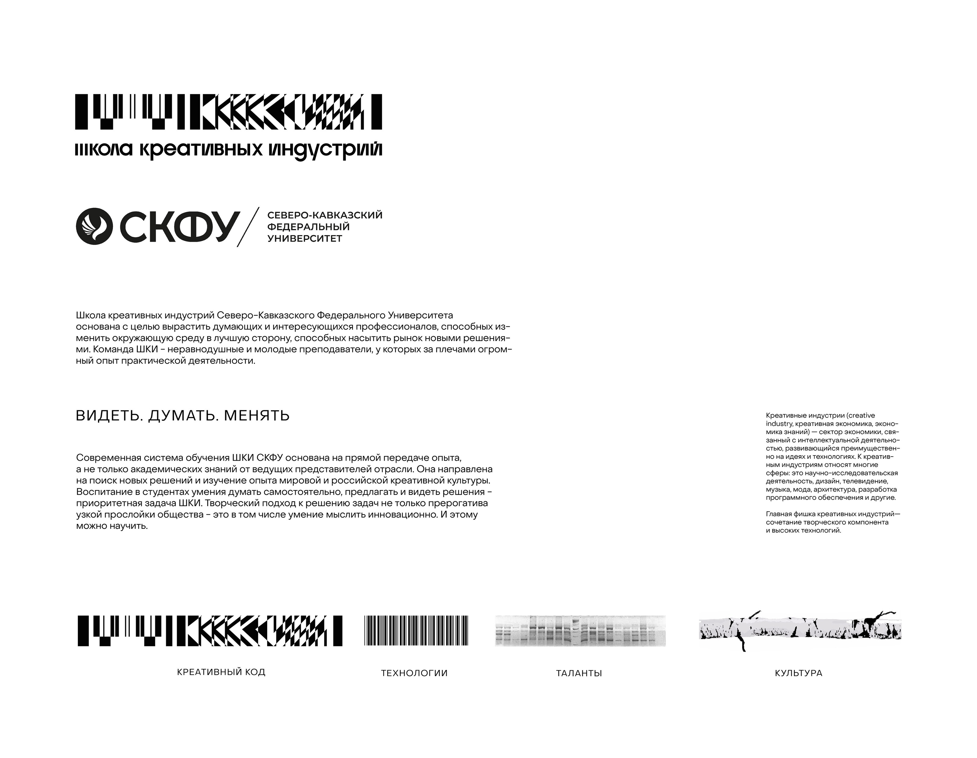 Школа Креативных Индустрий СКФУ - брендинг — Изображение №1 — Брендинг на Dprofile