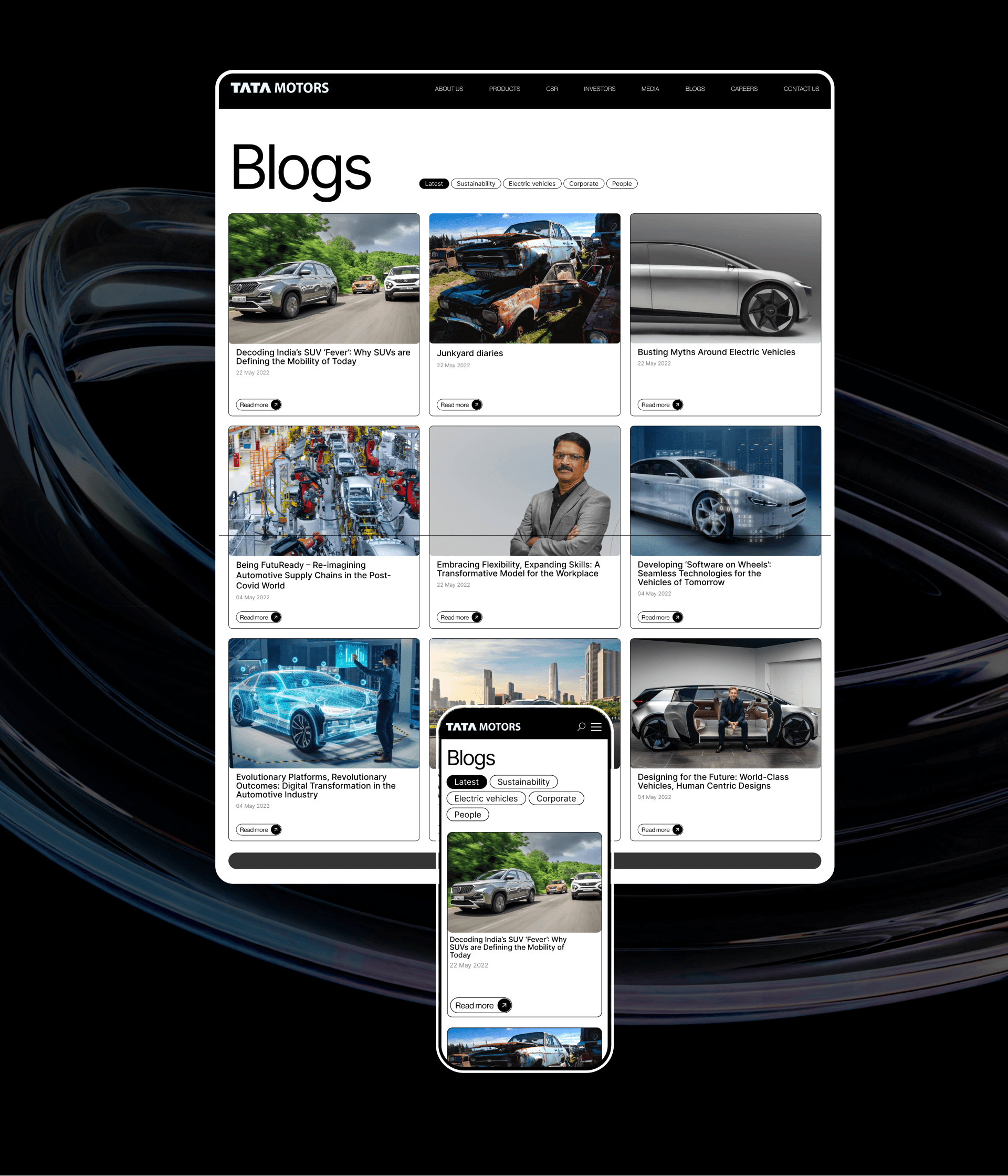 TATA  Motors | сorporate website redesign — Изображение №10 — Интерфейсы на Dprofile