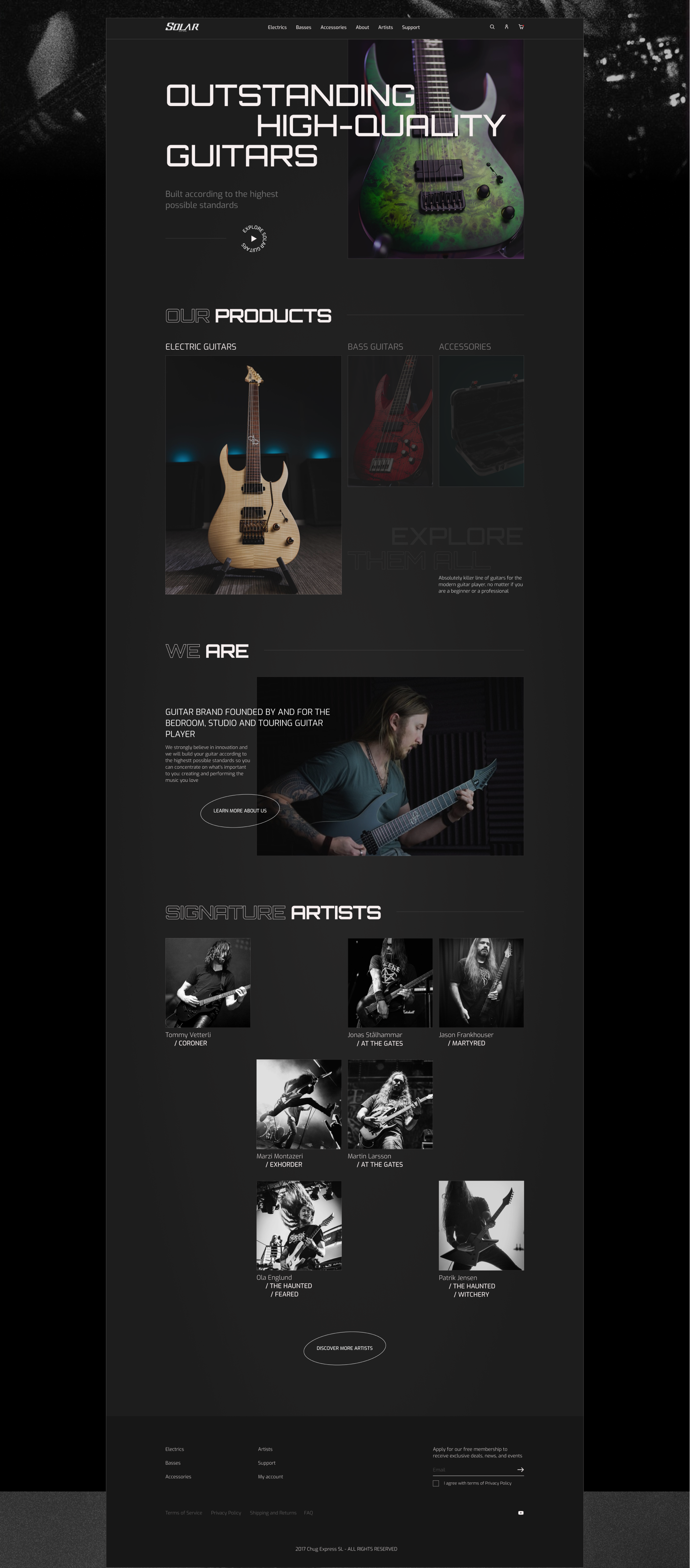 SOLAR GUITARS [website redesign] — Изображение №3 — Интерфейсы на Dprofile