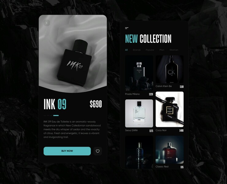 E-commerce of Perfumes — Интерфейсы, Брендинг, Графика на Dprofile