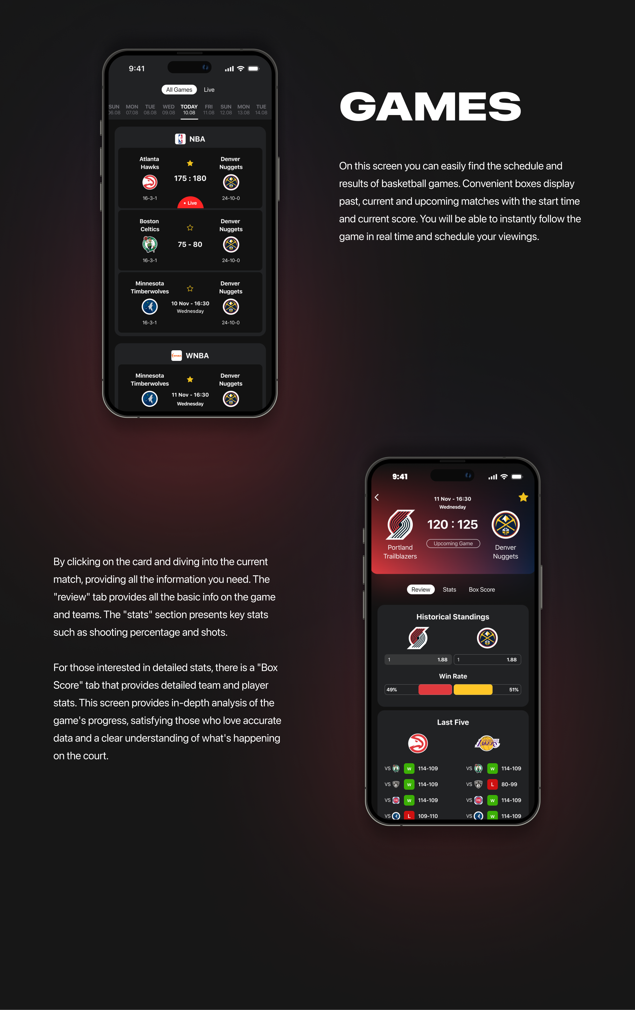 NBA SPORT STATISTICS — Изображение №4 — Интерфейсы на Dprofile