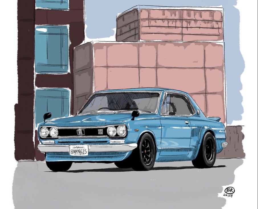 Иллюстрация Nissan Skyline 1972 — Иллюстрация на Dprofile