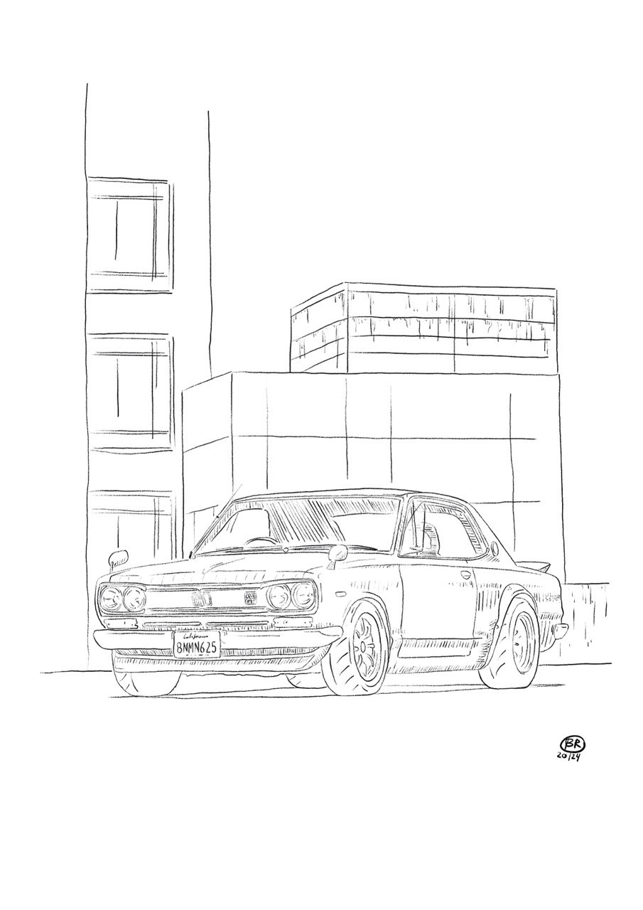 Иллюстрация Nissan Skyline 1972 — Изображение №2 — Иллюстрация на Dprofile