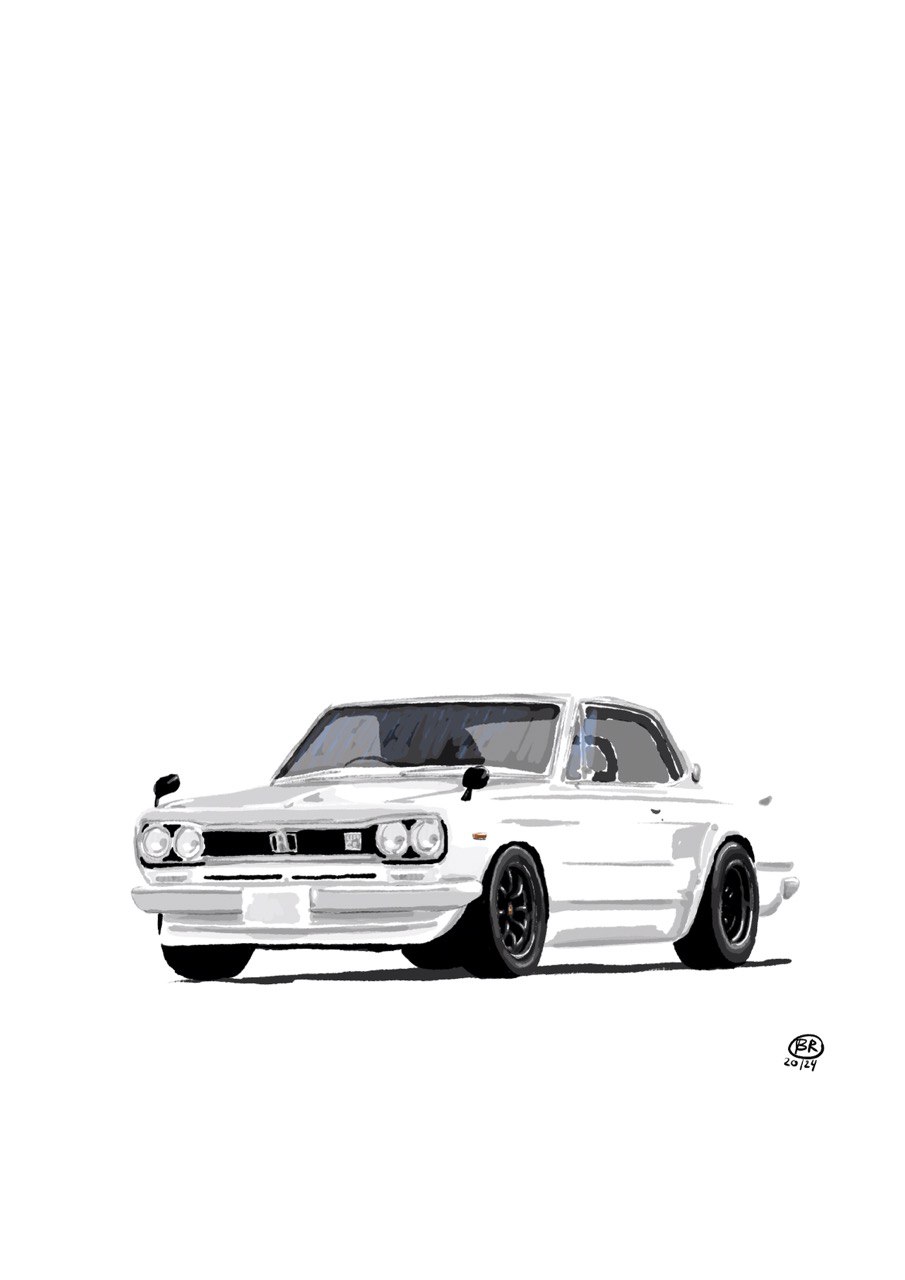 Иллюстрация Nissan Skyline 1972 — Изображение №3 — Иллюстрация на Dprofile