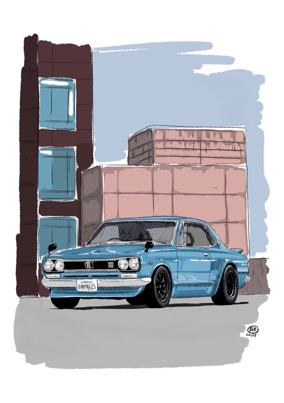 Иллюстрация Nissan Skyline 1972 — Изображение №1 — Иллюстрация на Dprofile