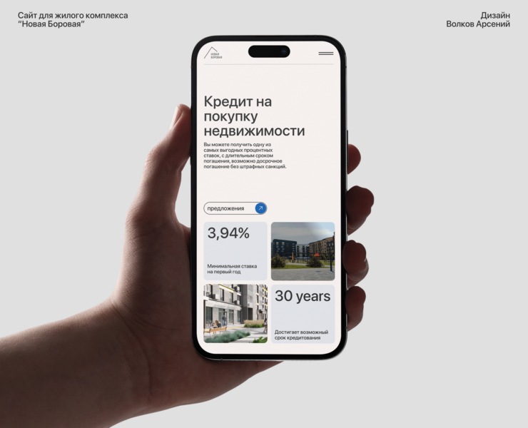 ЖК Новая Боровая - корпоративный сайт — Интерфейсы, Анимация на Dprofile