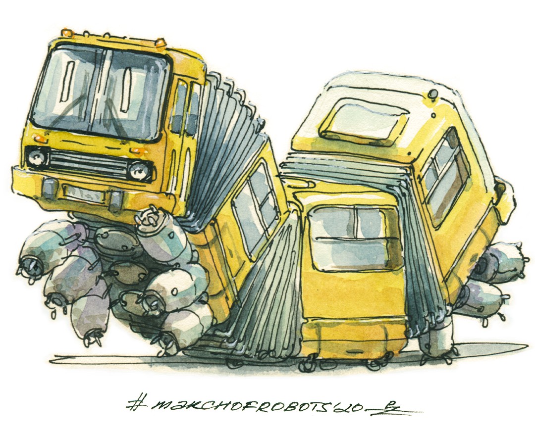 March of robots, part 2 [ink+watercolor] — Иллюстрация на Dprofile