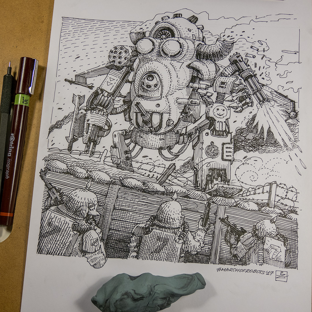 March of Robots 2017 [ink] — Изображение №7 — Иллюстрация на Dprofile