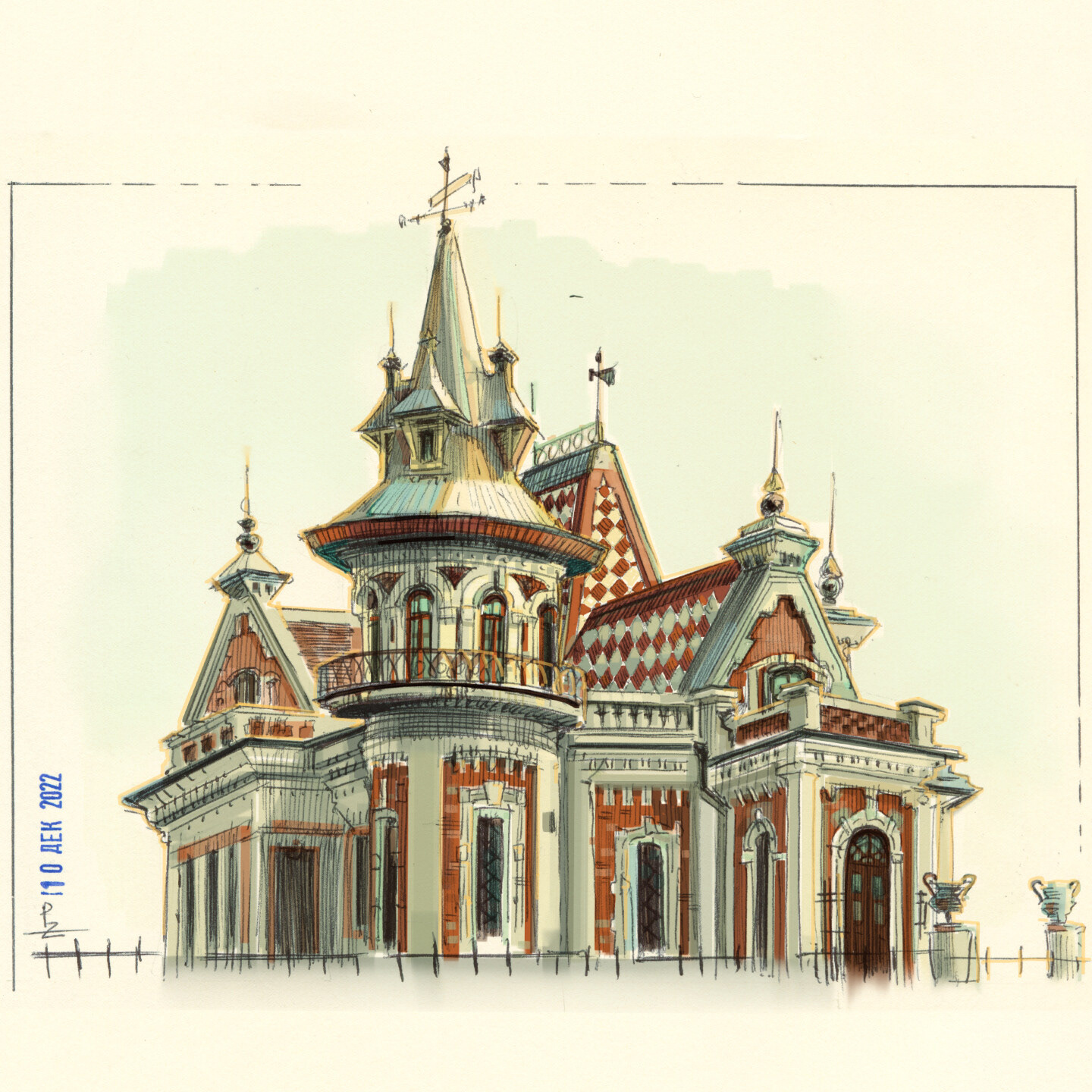 Architecture sketches — Изображение №3 — Иллюстрация, Графика на Dprofile