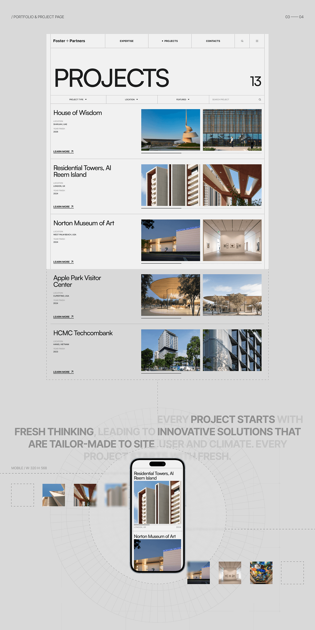 Foster+Partners / corporate website — Изображение №8 — Интерфейсы, Анимация на Dprofile
