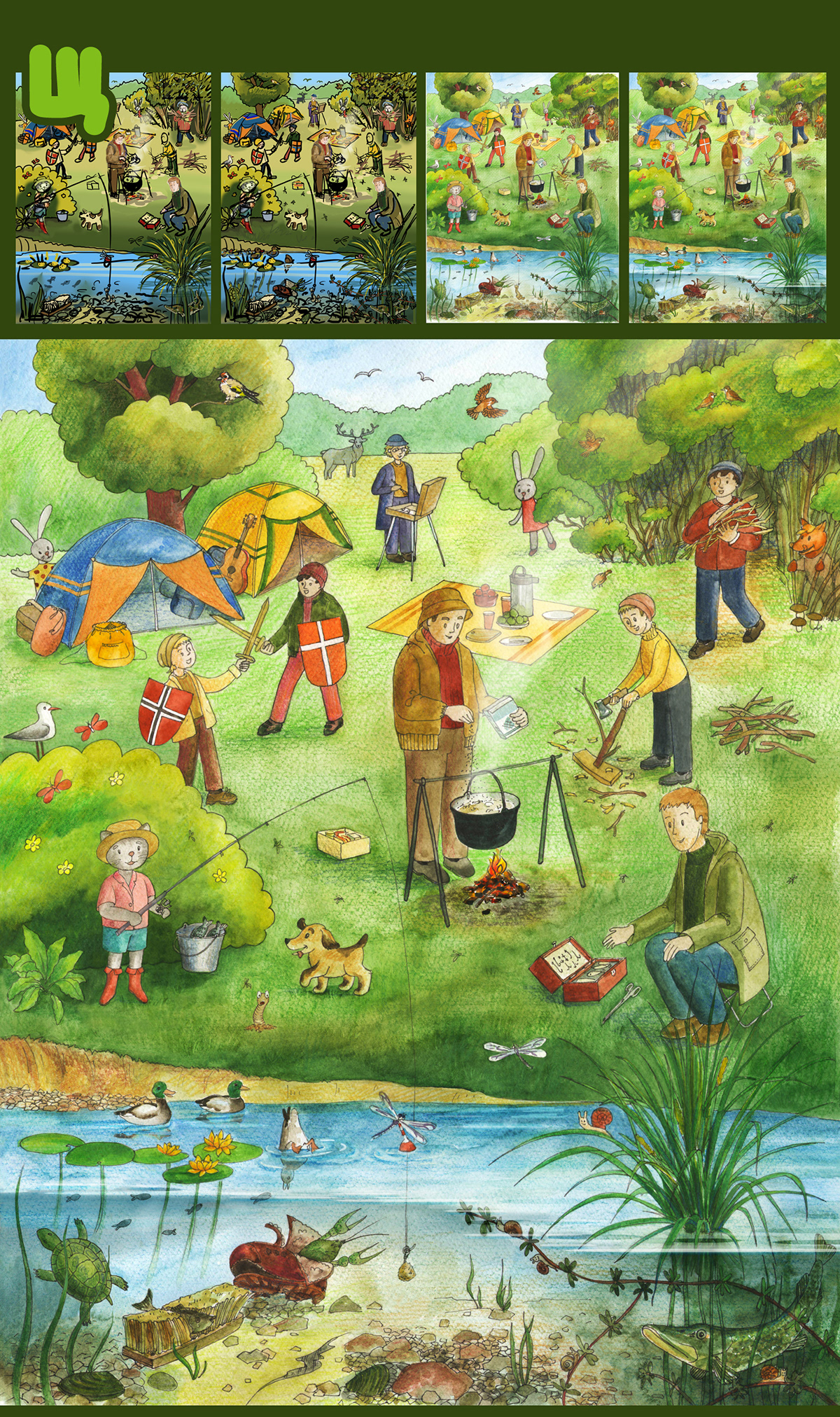 Виммельбух "Азбука с улыбкой" — Изображение №12 — Иллюстрация на Dprofile