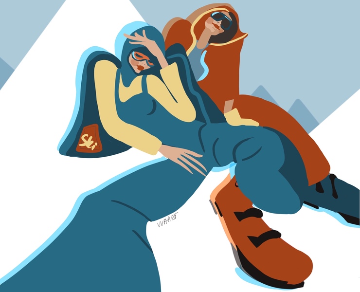 Fashion Горнолыжный курорт — Иллюстрация на Dprofile