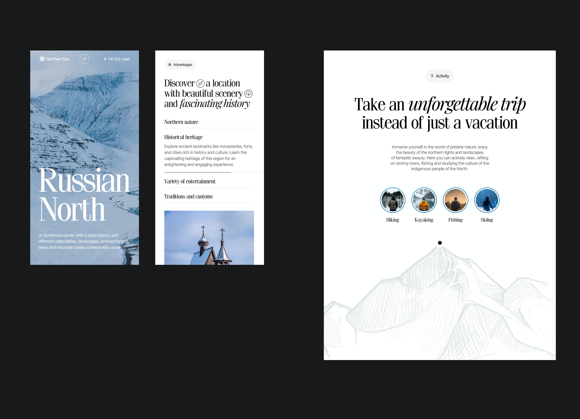 Russian North | web-design — Изображение №8 — Интерфейсы, Анимация на Dprofile