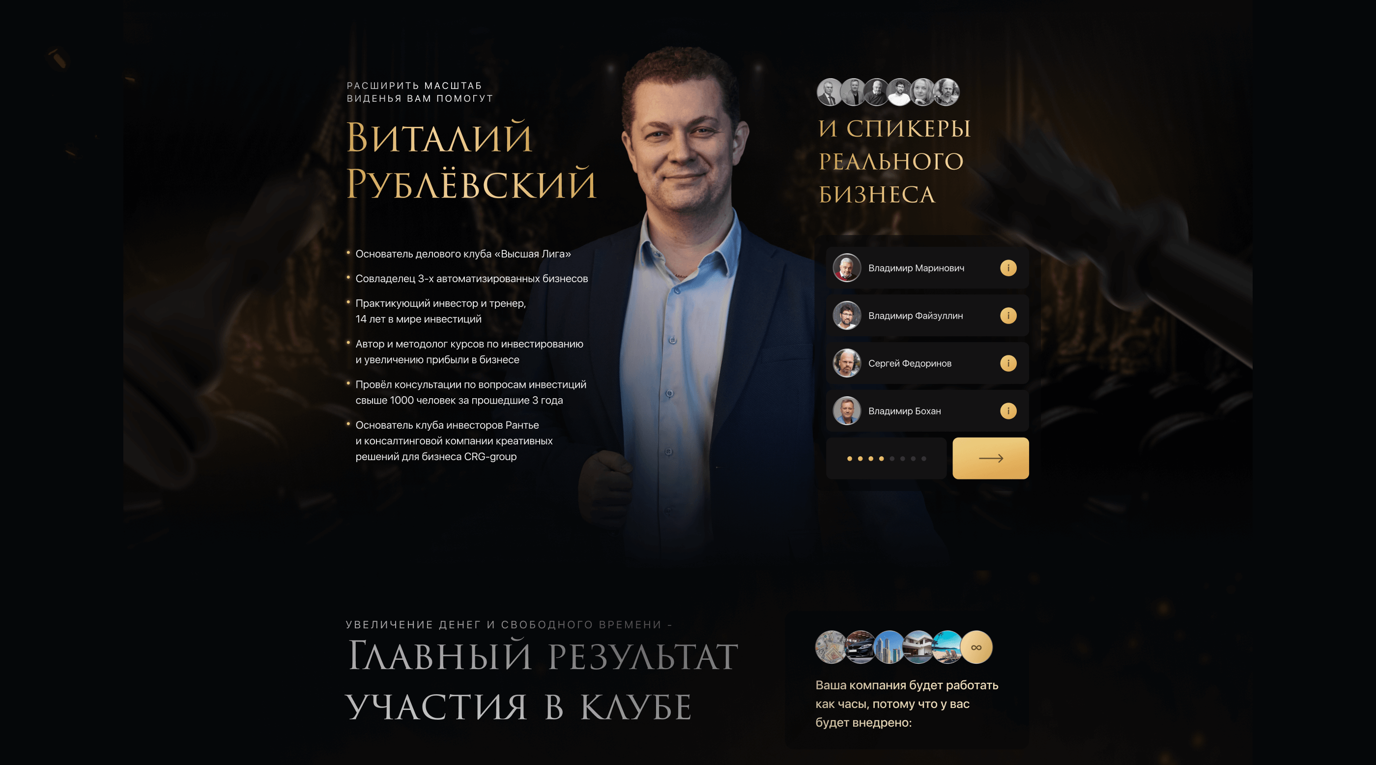 Лендинг для делового клуба «Высшая Лига» — Изображение №6 — Графика, Интерфейсы на Dprofile