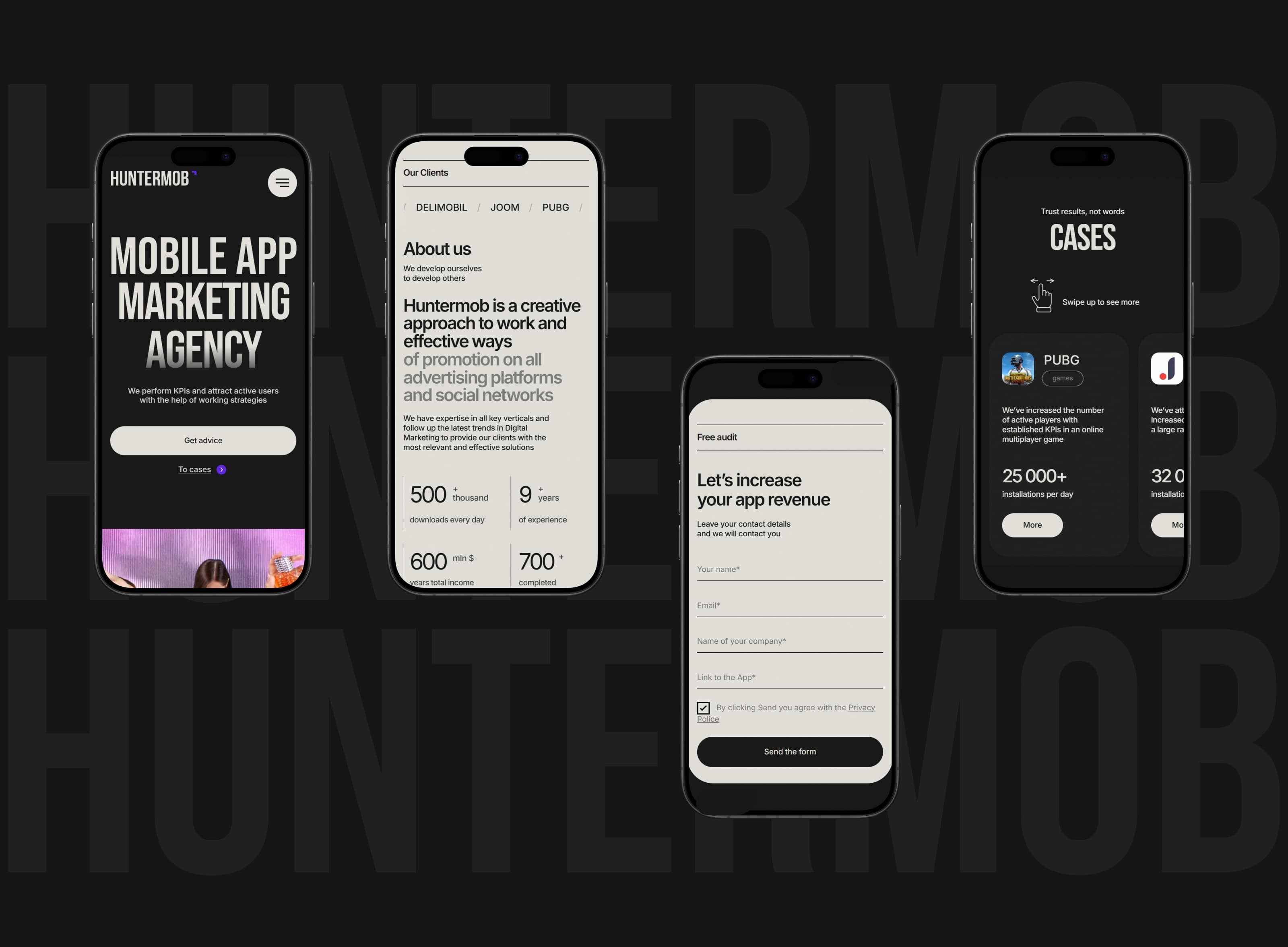 Mobile App marketing agency — имиджевый сайт — Изображение №3 — Интерфейсы, Анимация на Dprofile