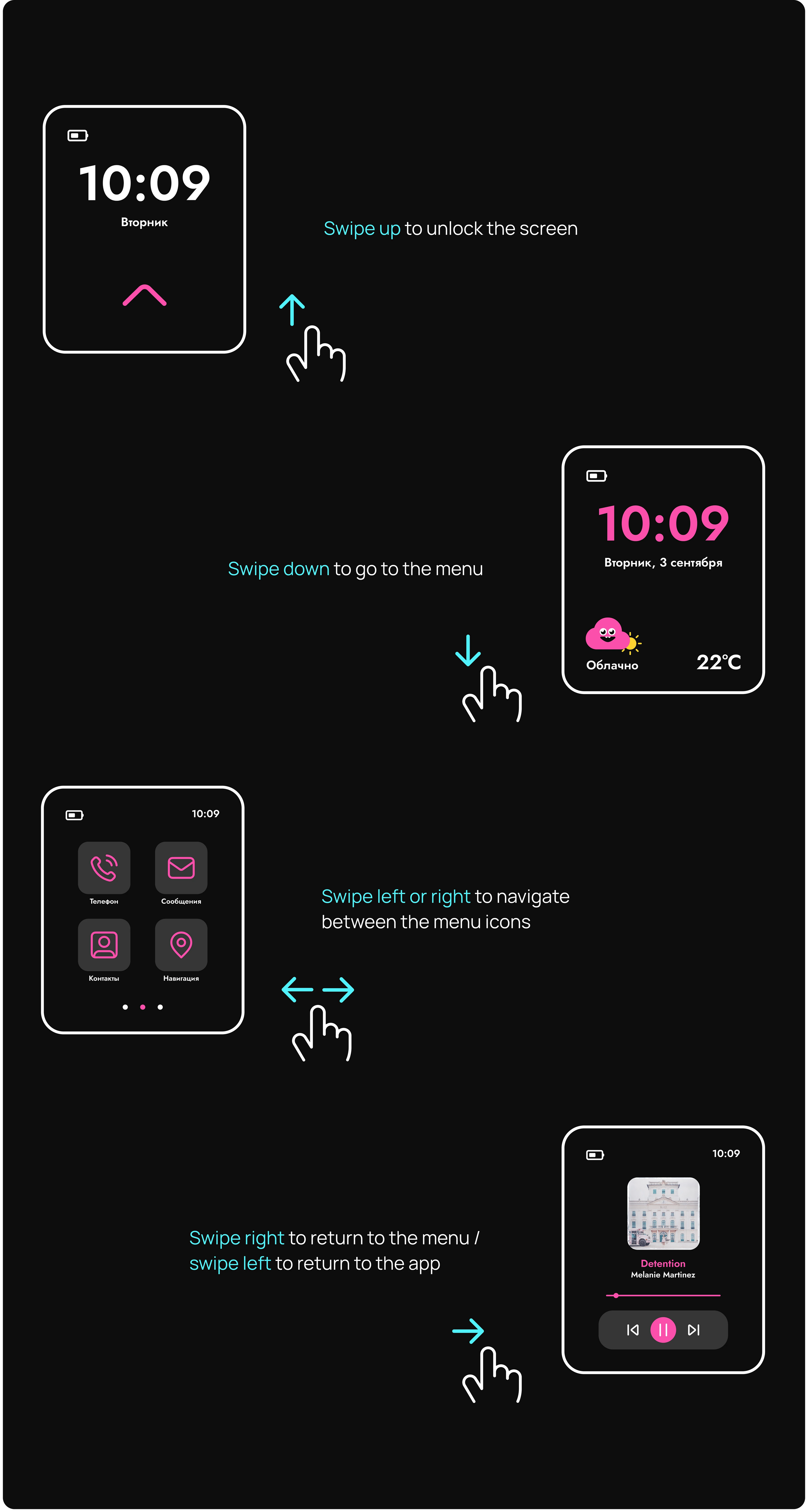 Smart Watches 2024 — Изображение №7 — Интерфейсы, Анимация на Dprofile