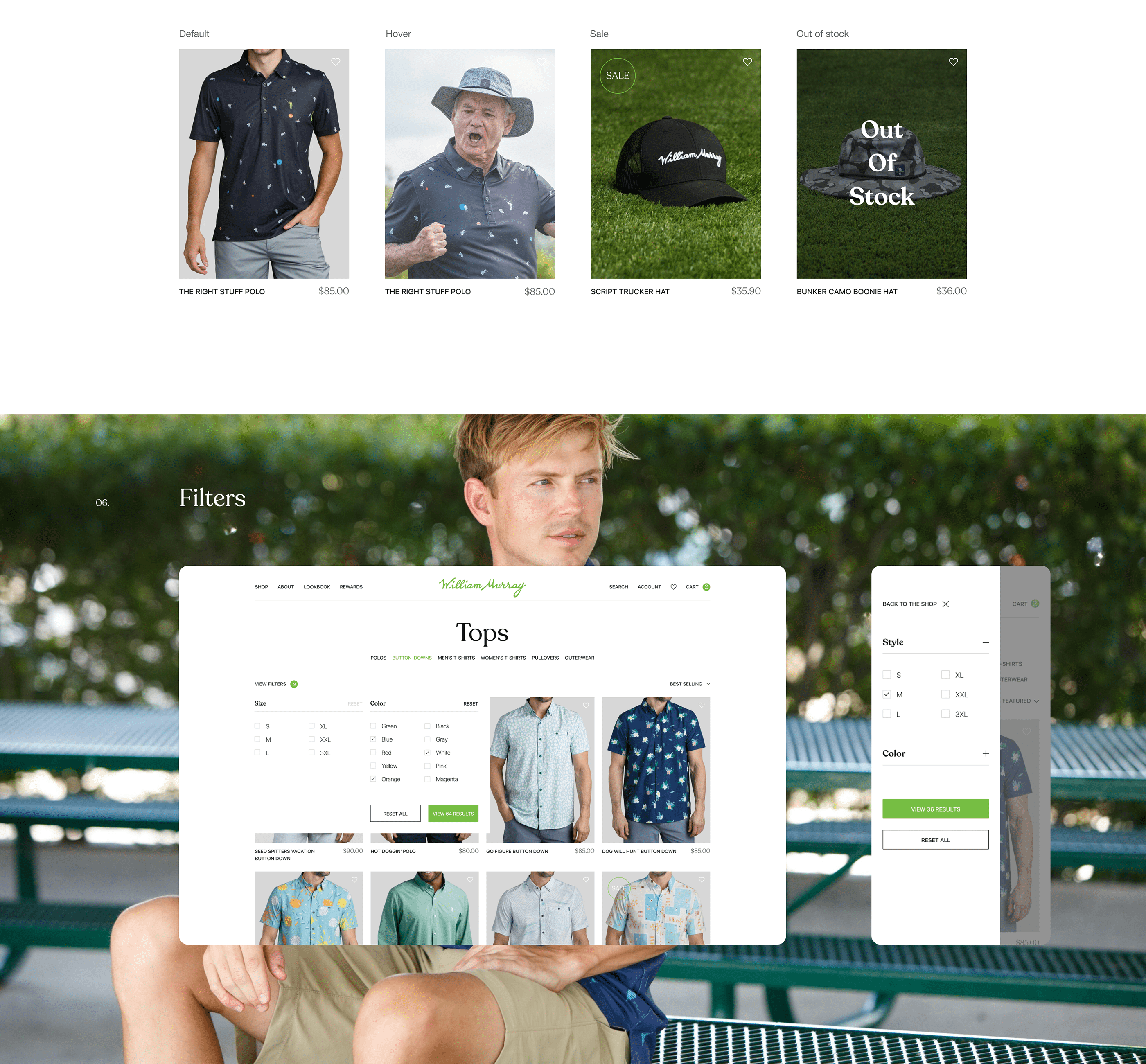 William Murray Golf — Redesign Concept — Изображение №8 — Интерфейсы на Dprofile