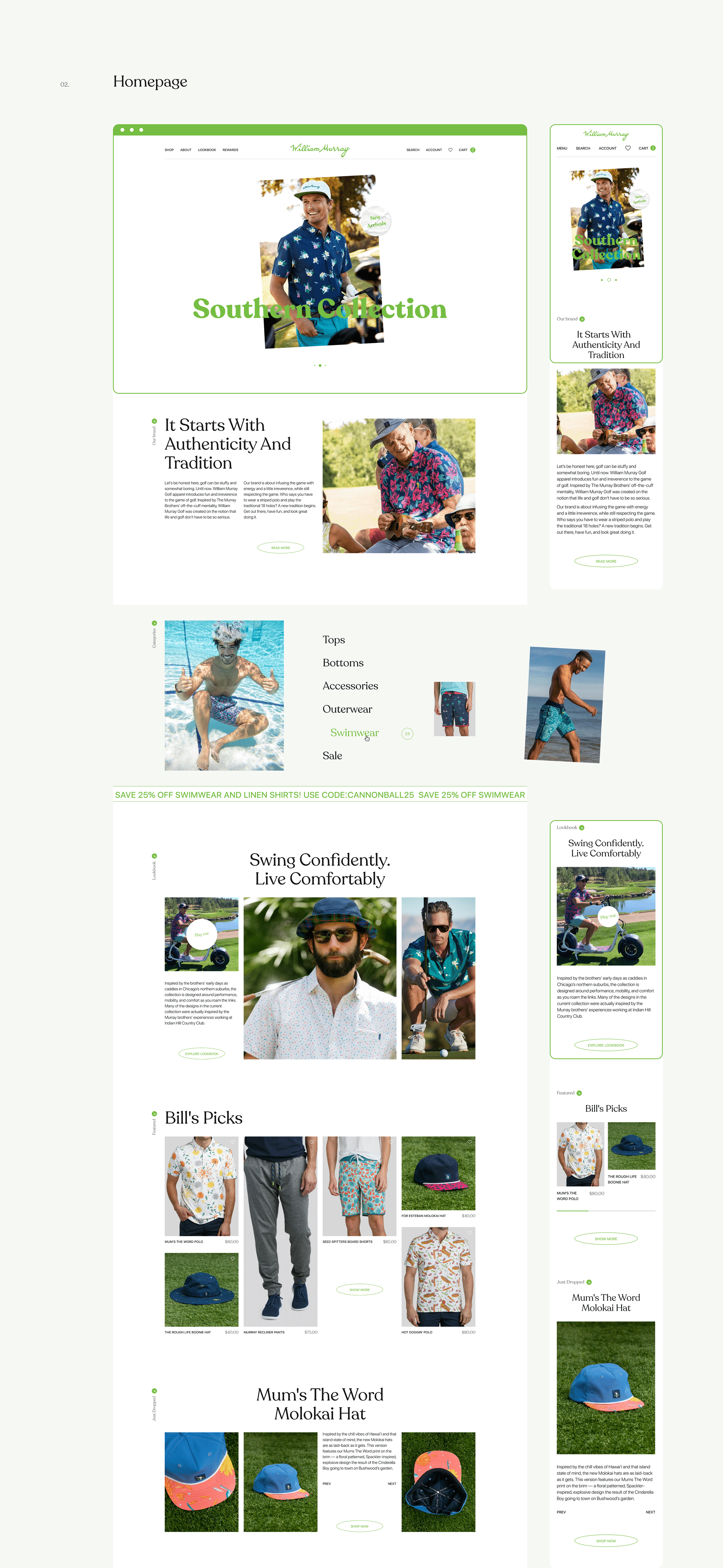 William Murray Golf — Redesign Concept — Изображение №2 — Интерфейсы на Dprofile