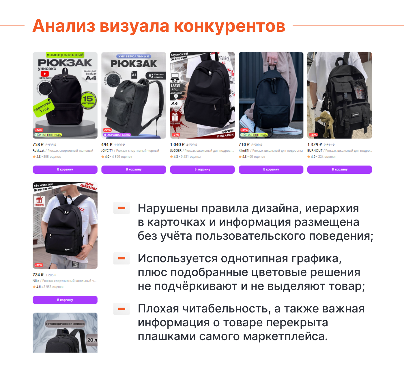 Дизайн карточки товара/Инфографика Wildberries/Рюкзак — Изображение №7 — Графика, Маркетинг на Dprofile