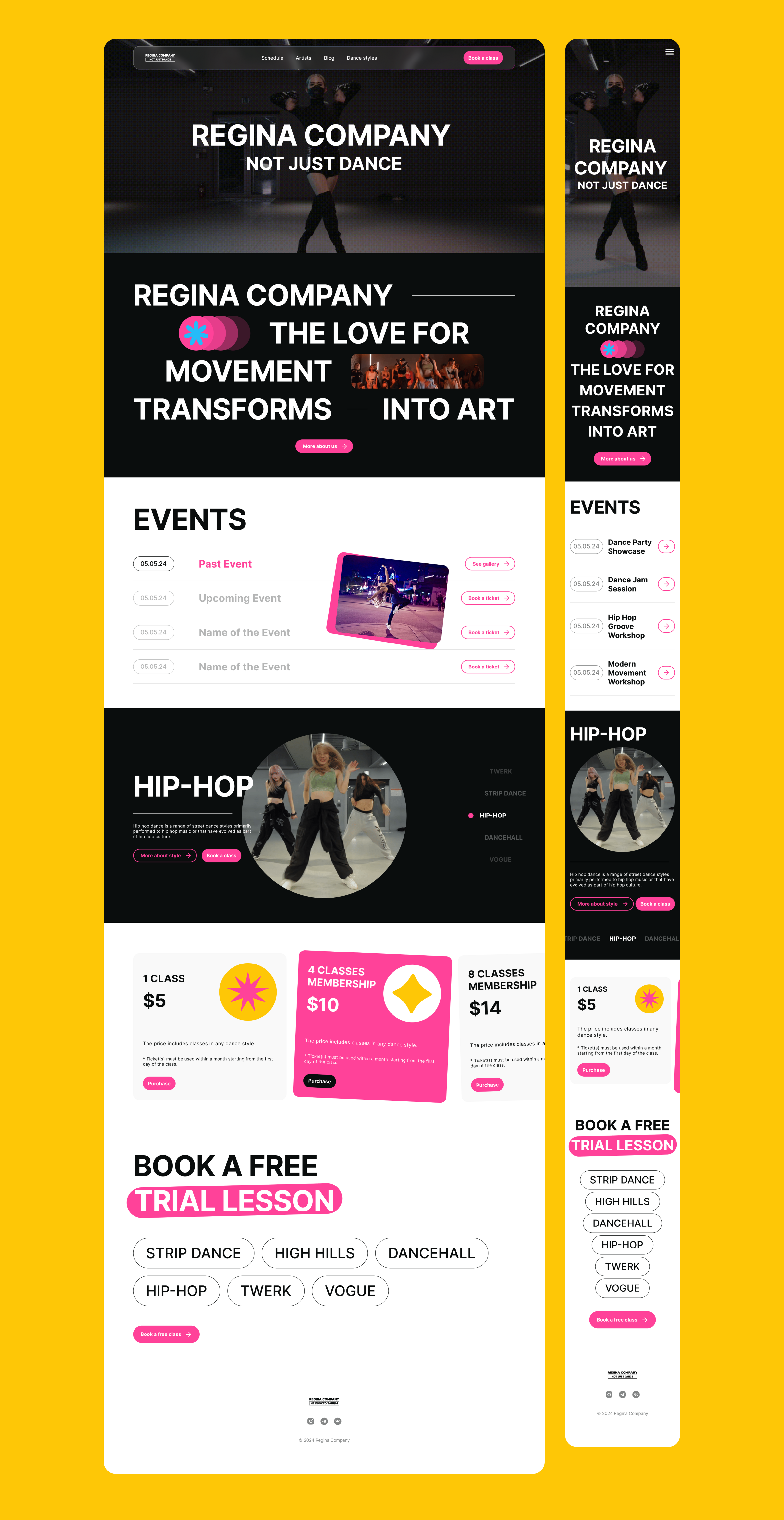 Dance Studio Website — Изображение №7 — Интерфейсы, Анимация на Dprofile