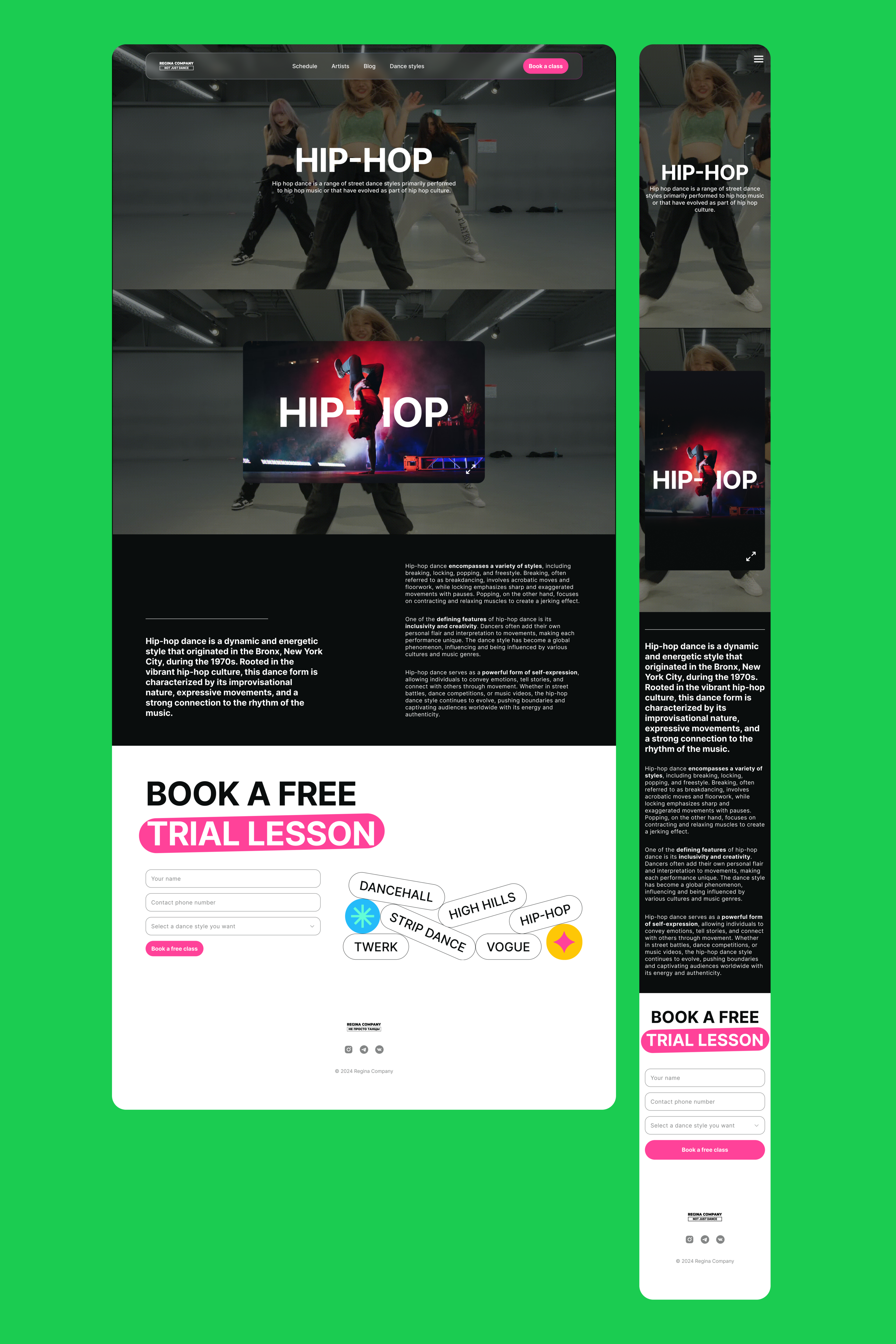 Dance Studio Website — Изображение №11 — Интерфейсы, Анимация на Dprofile