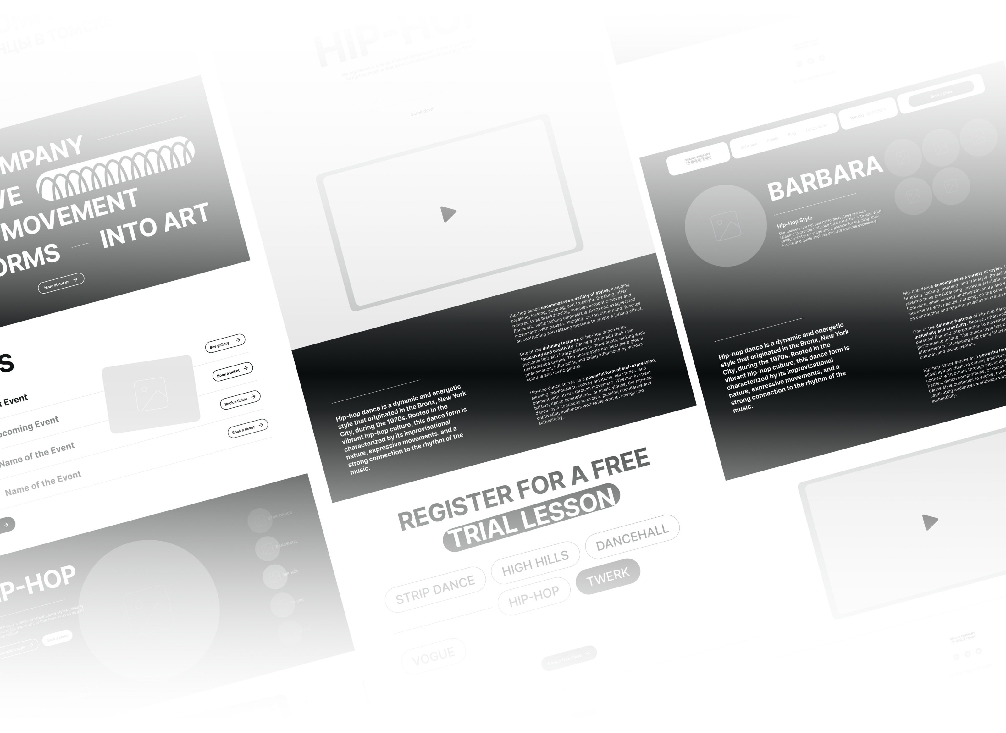 Dance Studio Website — Изображение №6 — Интерфейсы, Анимация на Dprofile