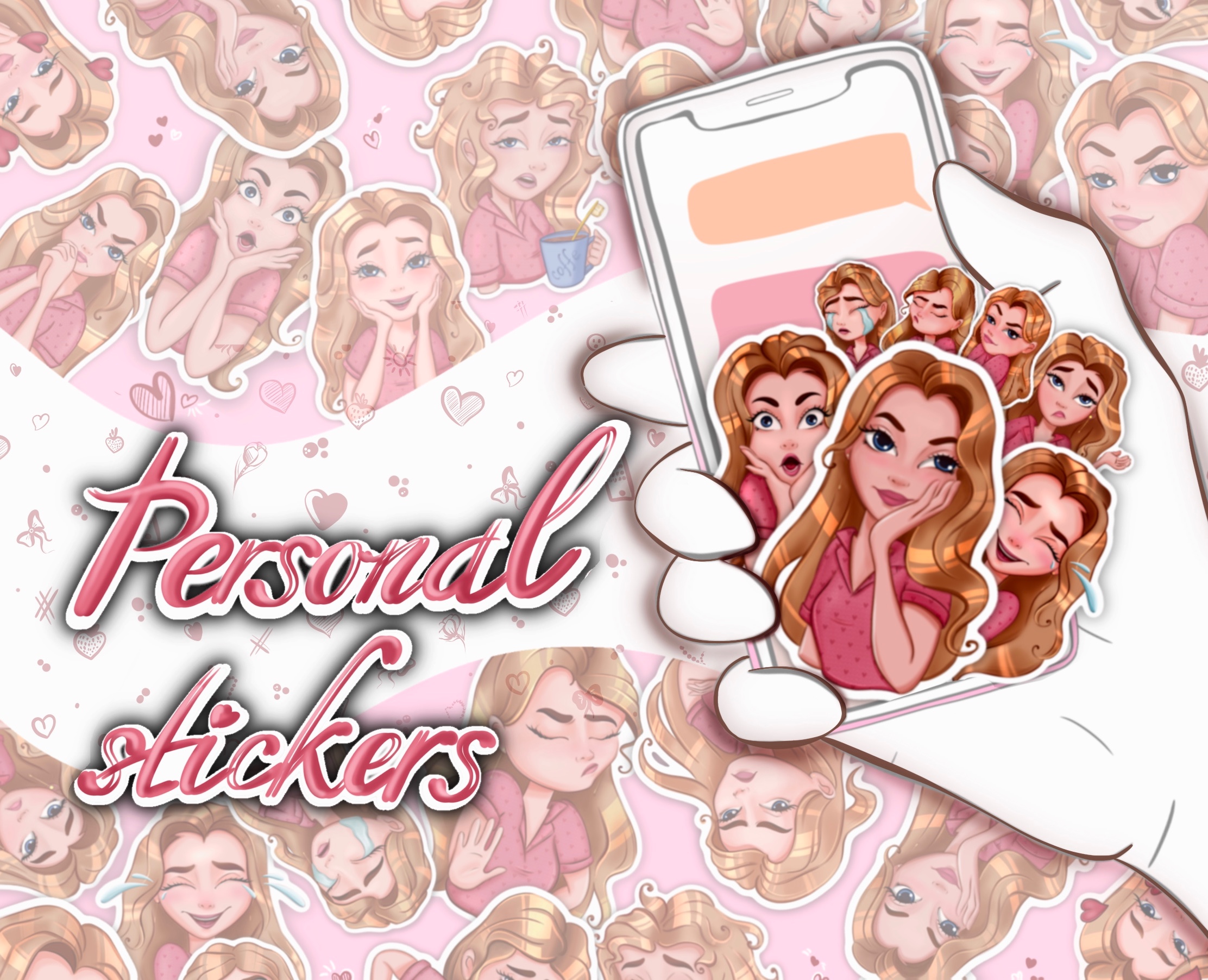 Stickers for Telegram. Personal character. Portrait. — Брендинг, Иллюстрация на Dprofile