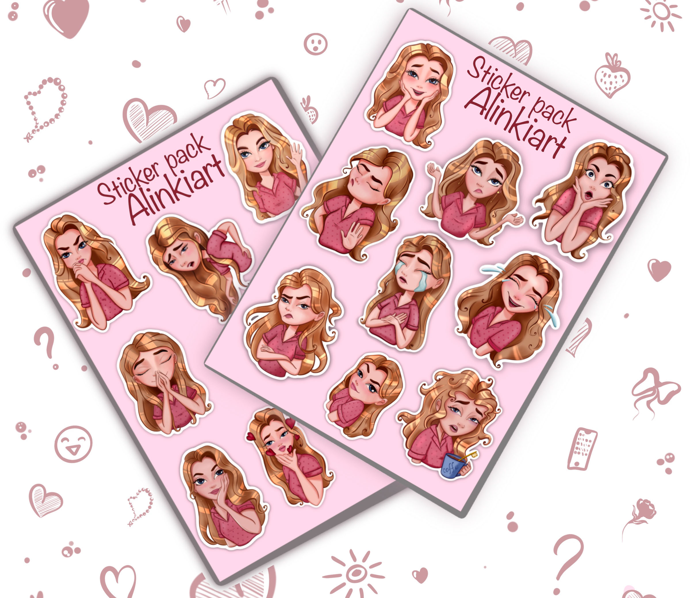 Stickers for Telegram. Personal character. Portrait. — Изображение №5 — Брендинг, Иллюстрация на Dprofile