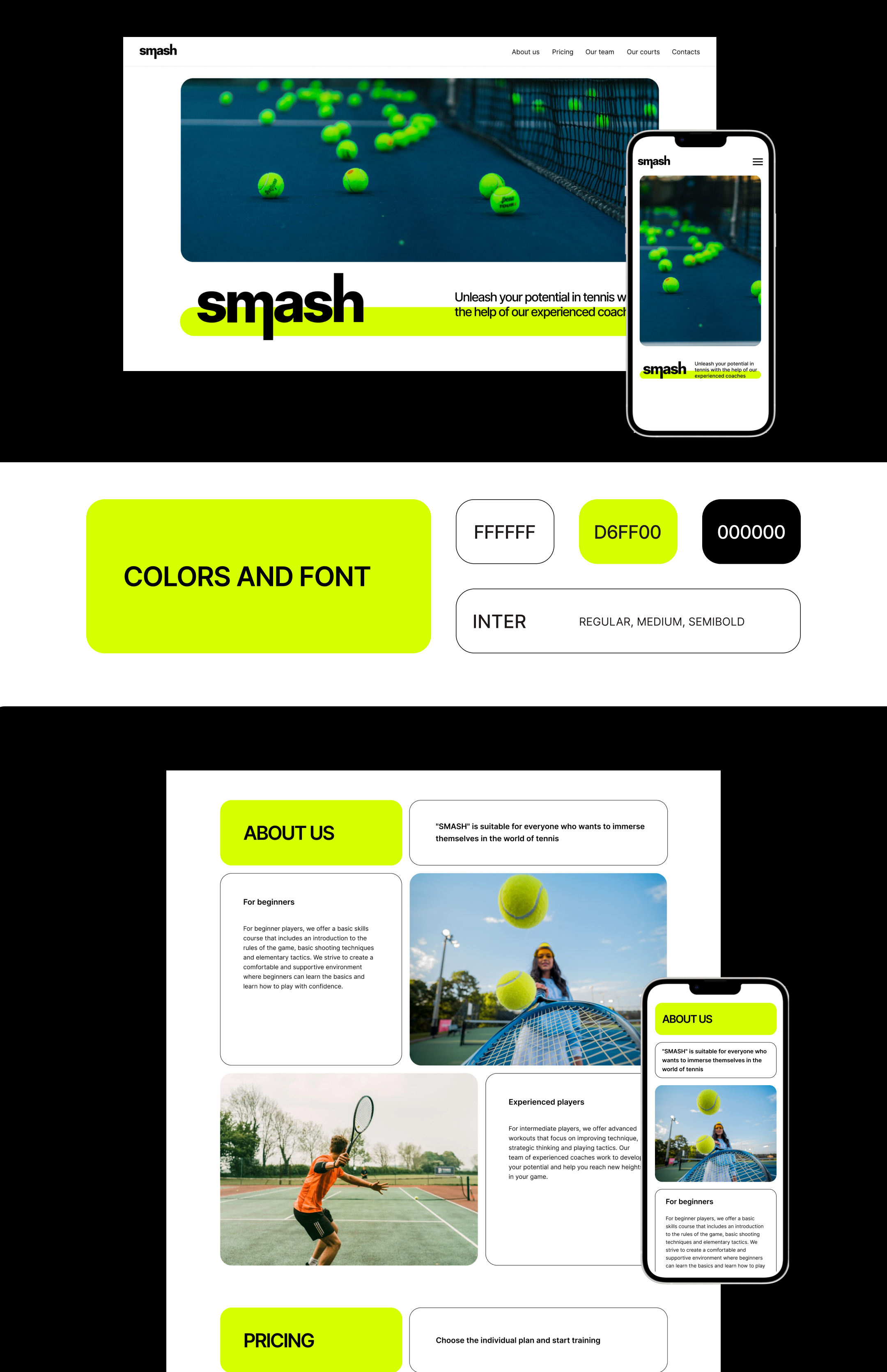 Школа тенниса Smash — Изображение №1 — Интерфейсы на Dprofile