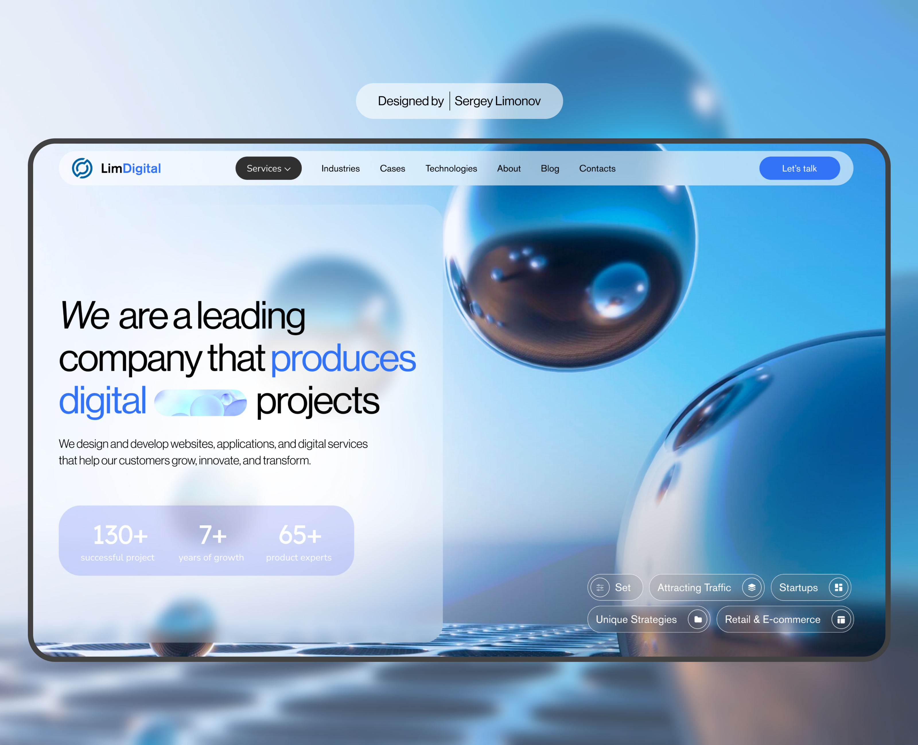 Website design digital projects | UI/UX design — Интерфейсы на Dprofile