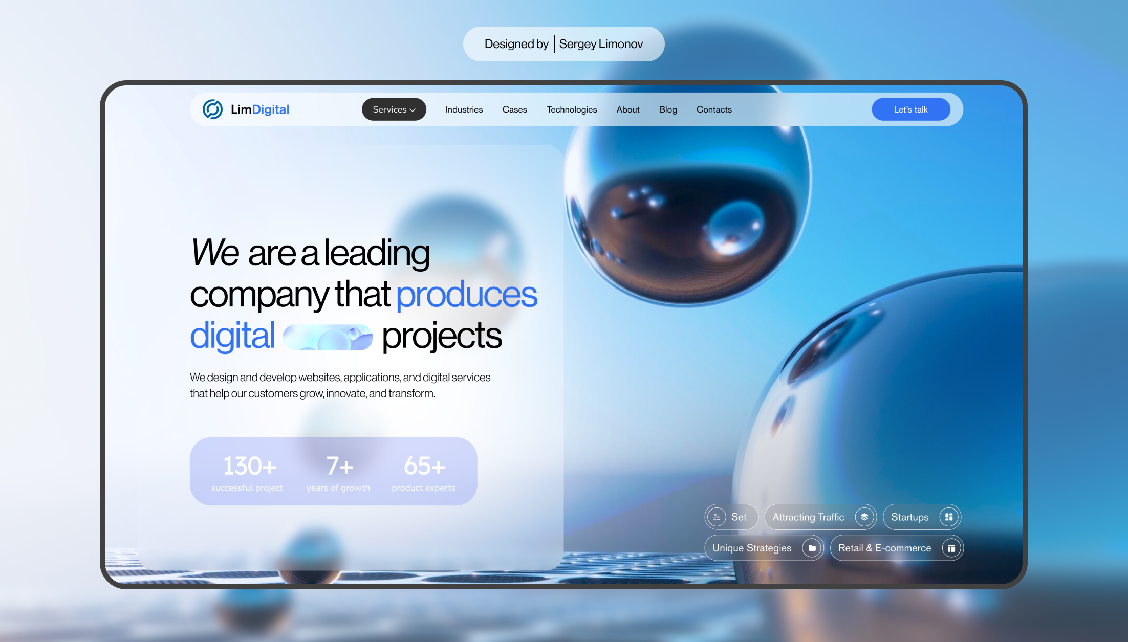Website design digital projects | UI/UX design — Изображение №1 — Интерфейсы на Dprofile