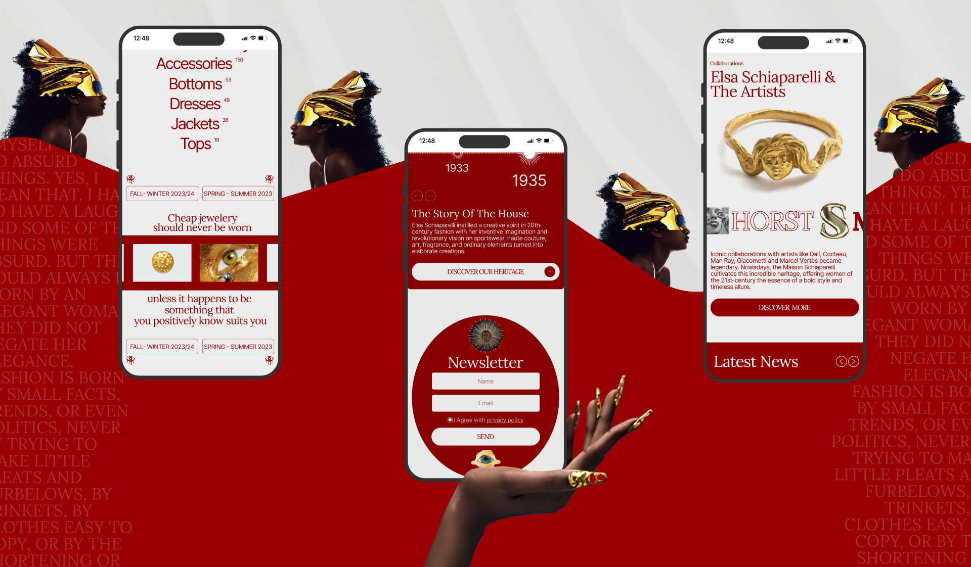 SCHIAPARELLI // E-commerce UX/UI — Изображение №3 — Интерфейсы, Маркетинг на Dprofile
