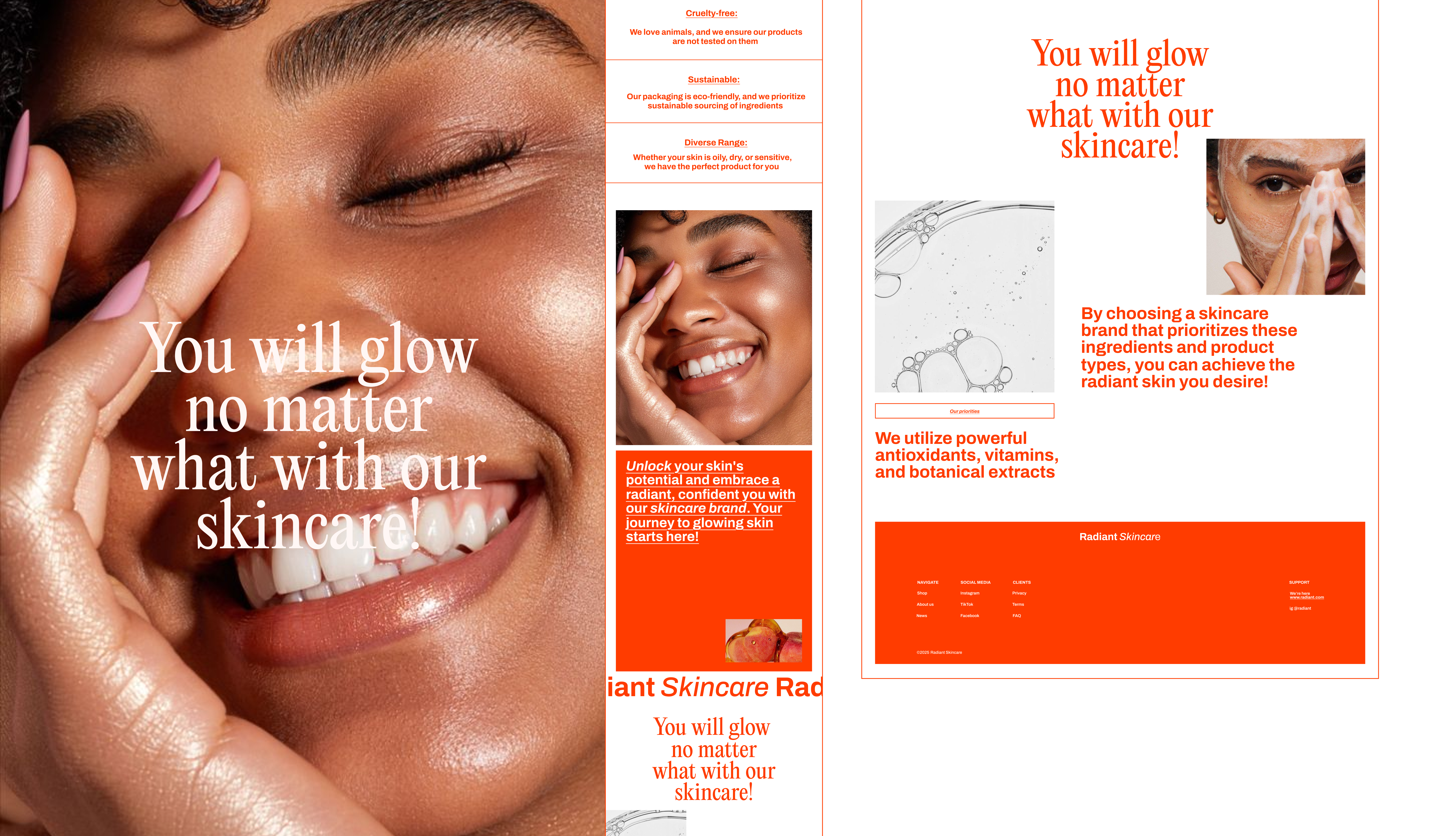 RADIANT SKINCARE WEBDESIGN — Изображение №6 — Интерфейсы, Брендинг на Dprofile