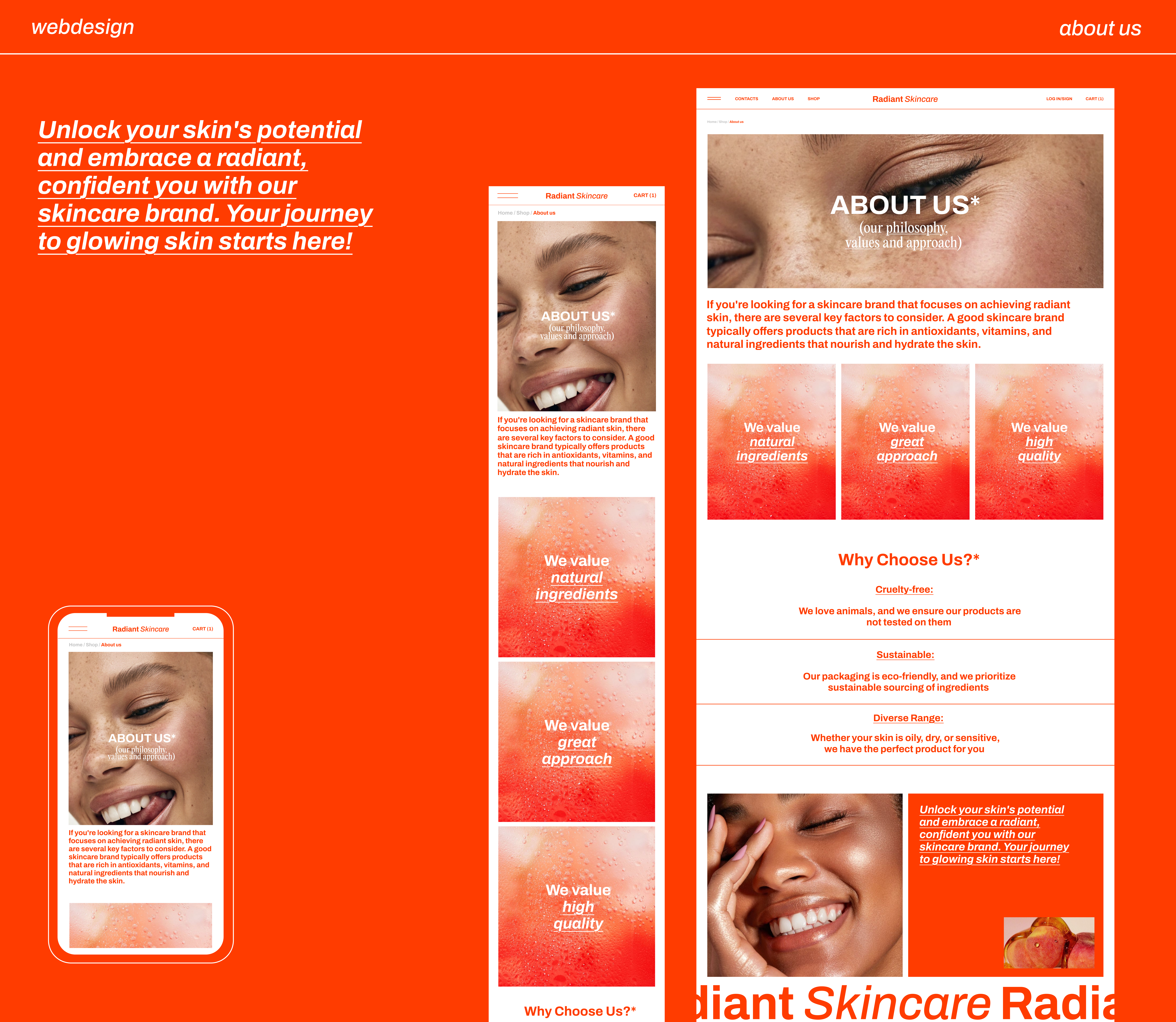 RADIANT SKINCARE WEBDESIGN — Изображение №5 — Интерфейсы, Брендинг на Dprofile