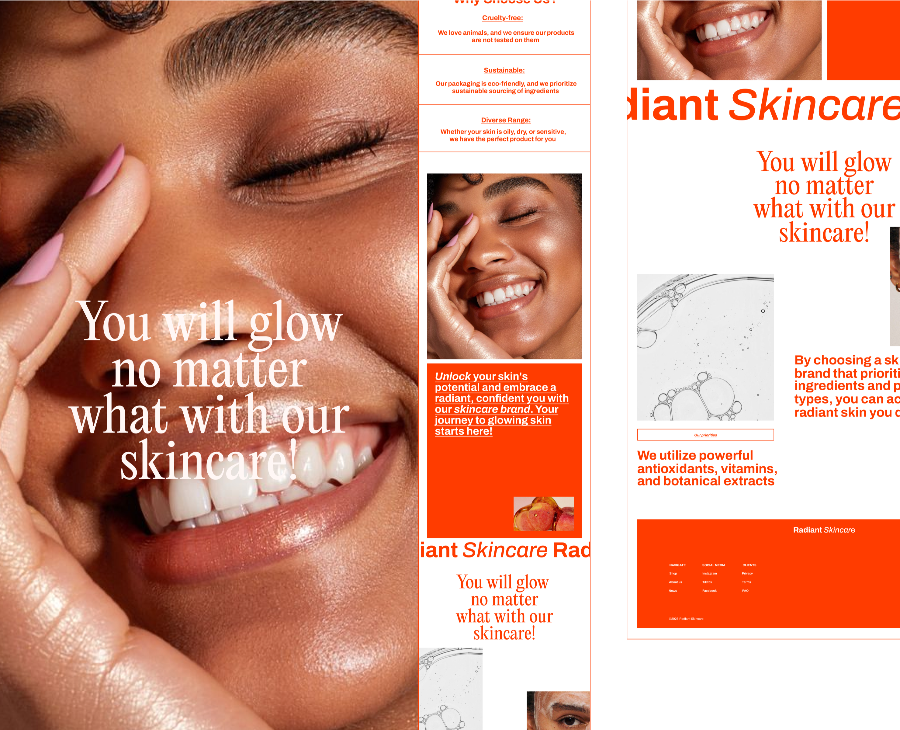 RADIANT SKINCARE WEBDESIGN — Интерфейсы, Брендинг на Dprofile