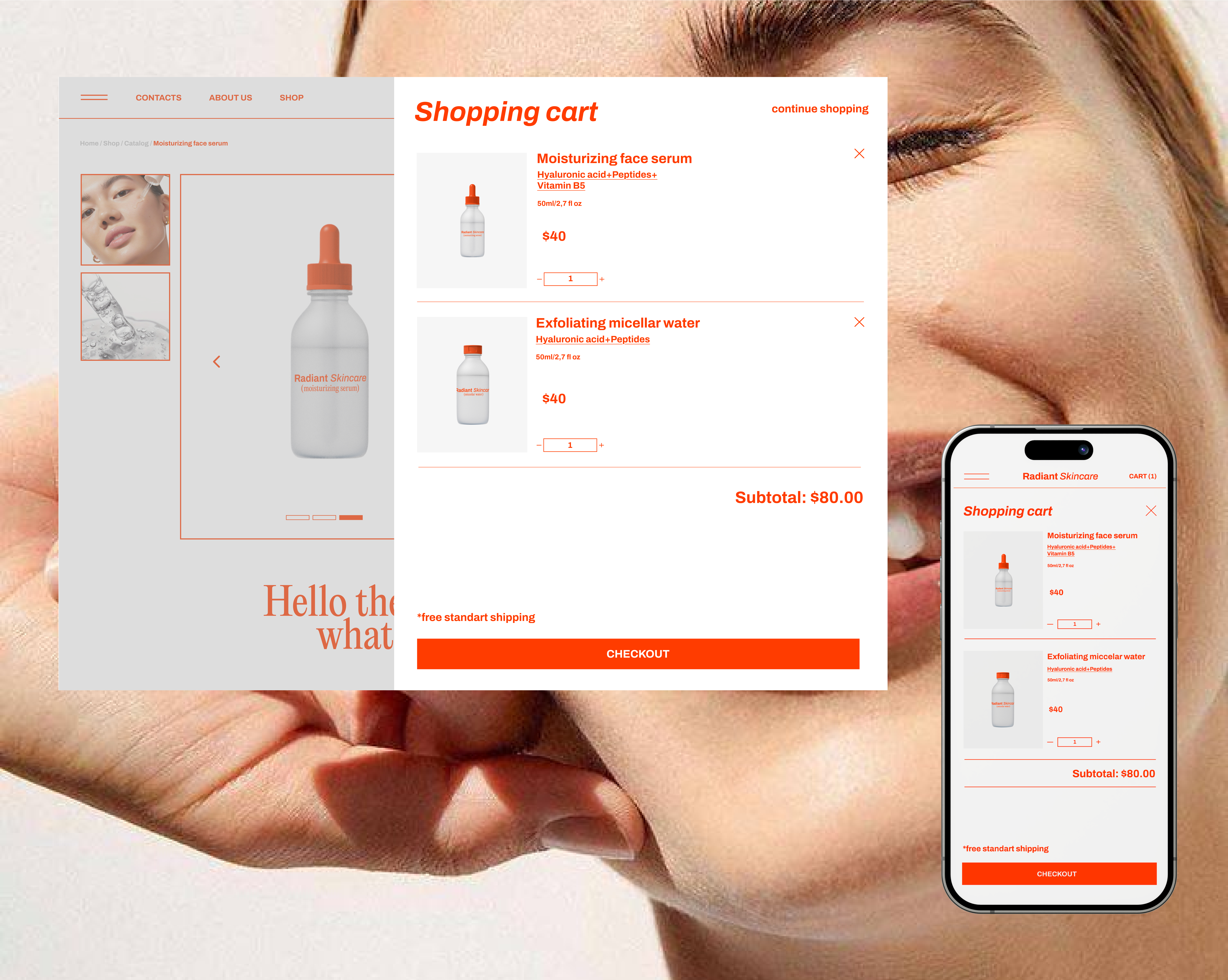 RADIANT SKINCARE WEBDESIGN — Изображение №11 — Интерфейсы, Брендинг на Dprofile