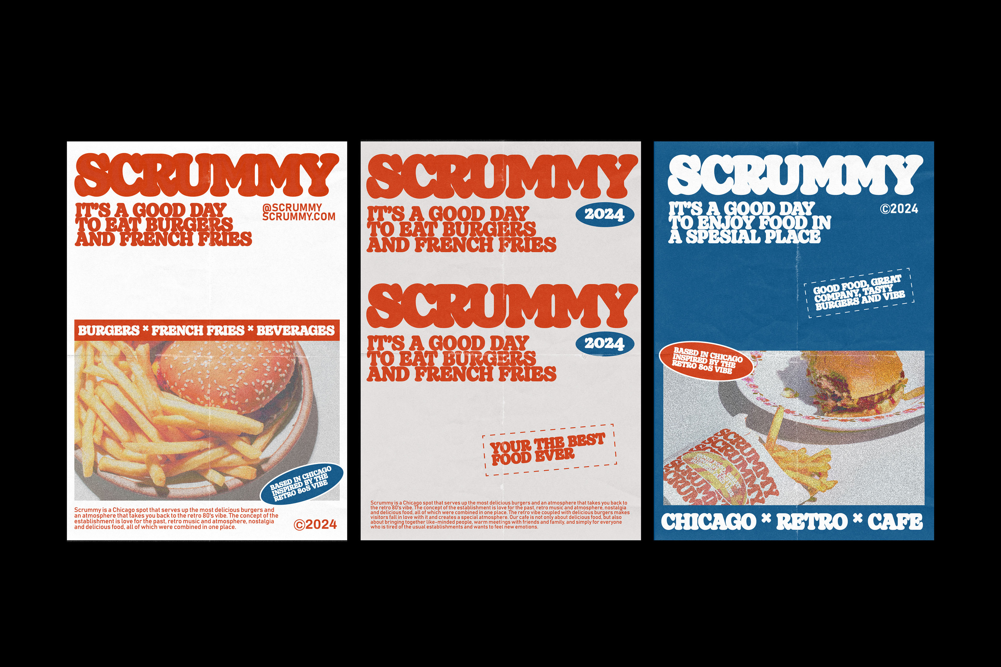 RETRO BURGER CAFE BRAND IDENTITY — Изображение №3 — Брендинг на Dprofile