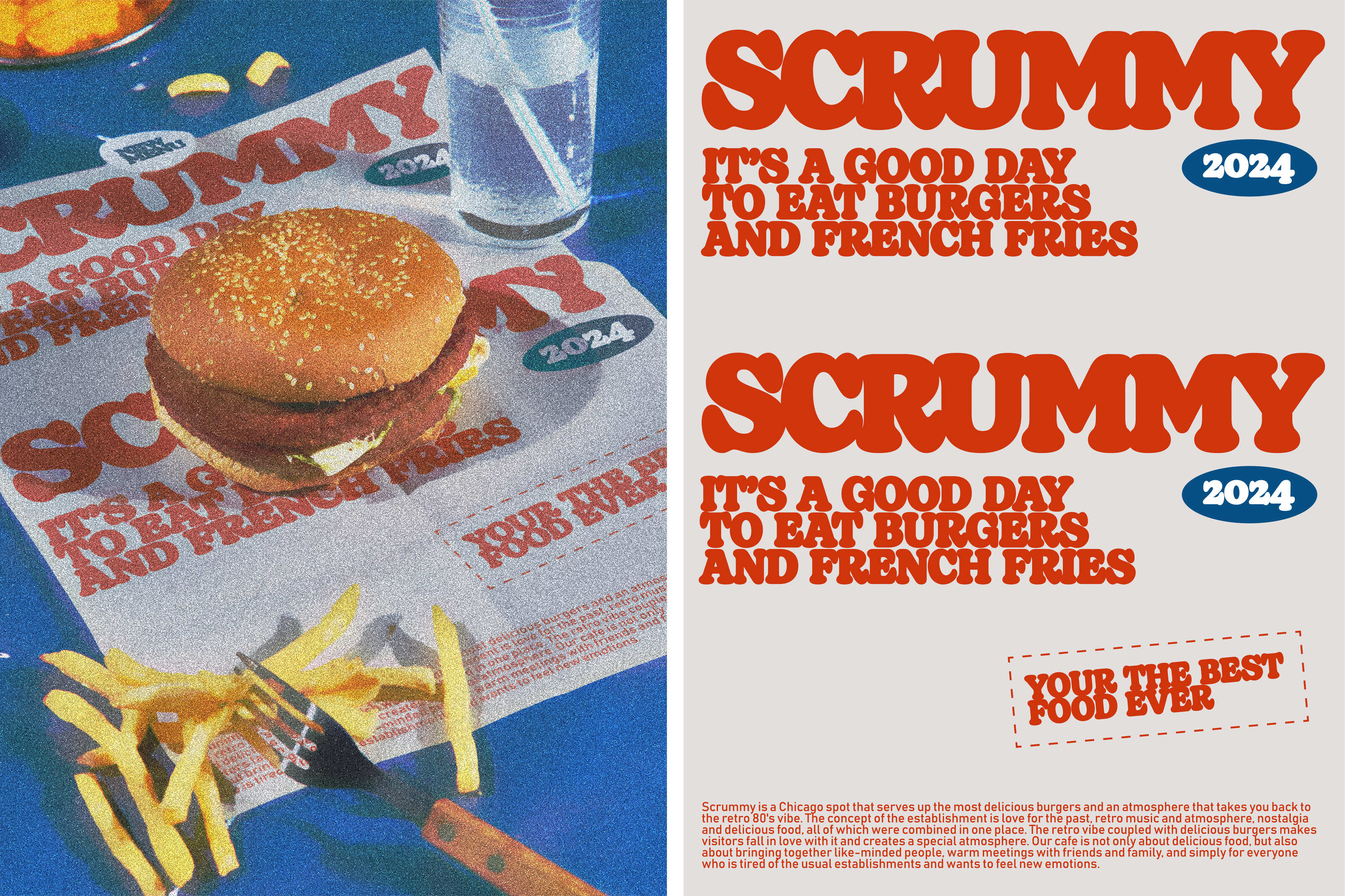 RETRO BURGER CAFE BRAND IDENTITY — Изображение №4 — Брендинг на Dprofile