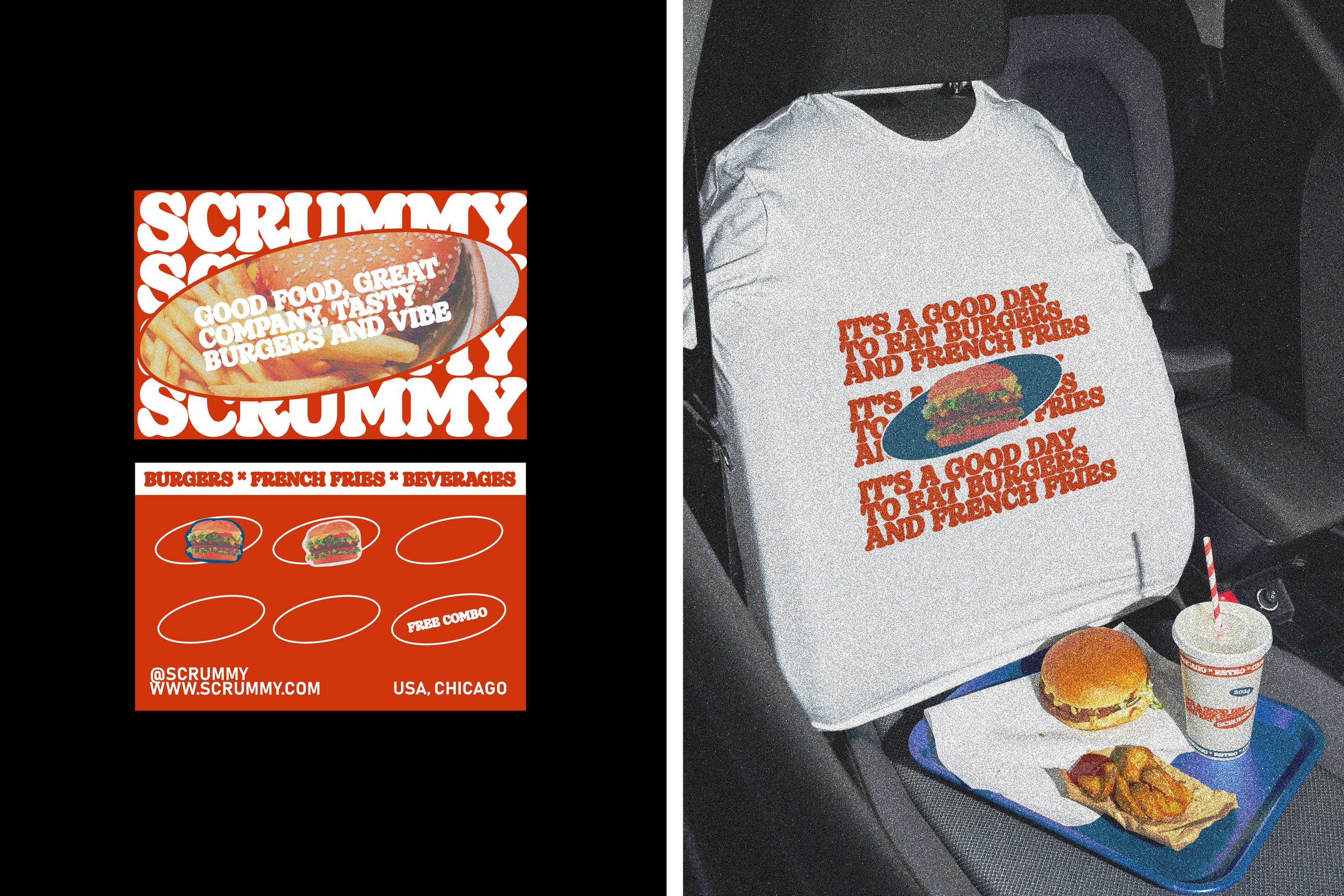 RETRO BURGER CAFE BRAND IDENTITY — Изображение №5 — Брендинг на Dprofile