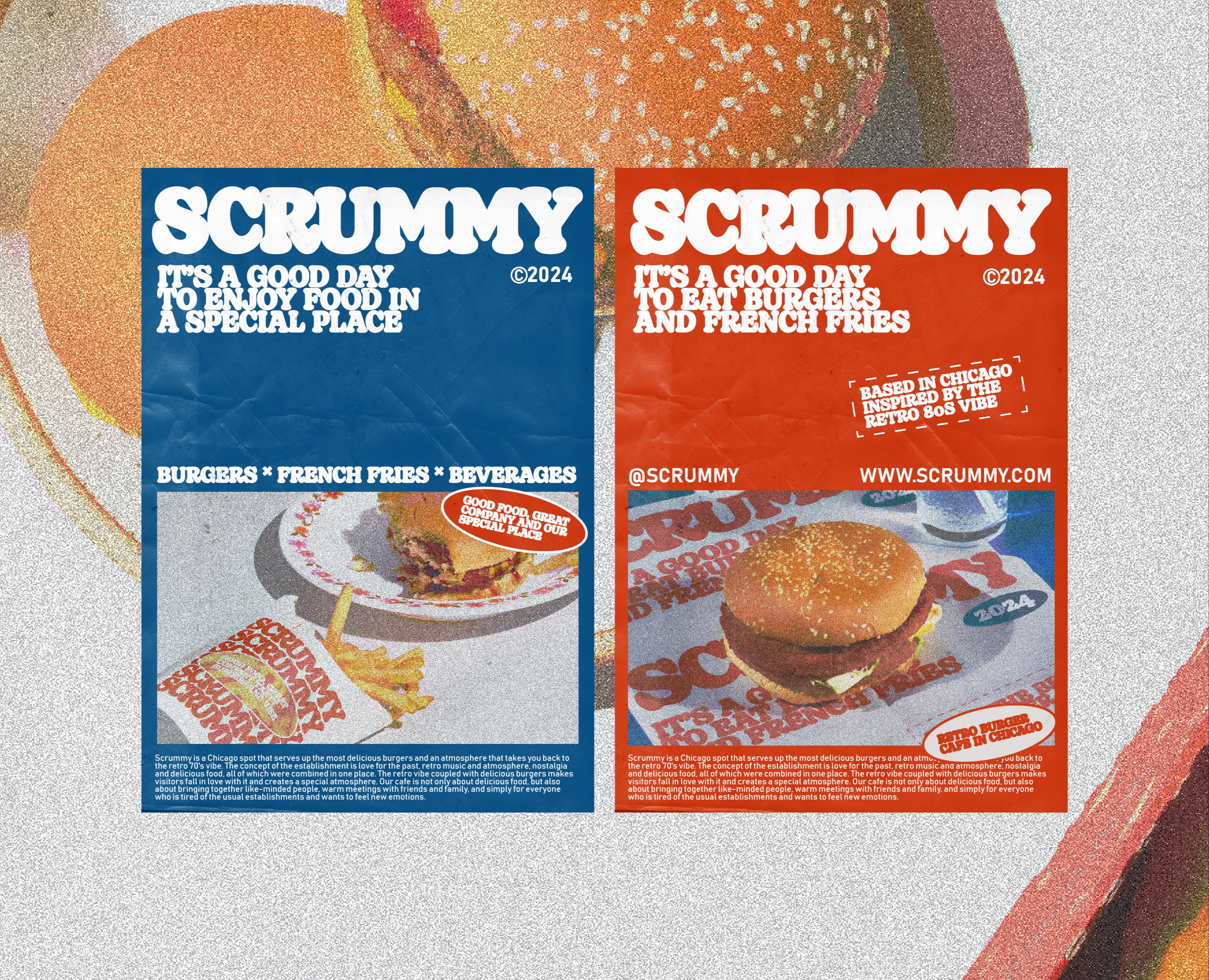 RETRO BURGER CAFE BRAND IDENTITY — Брендинг на Dprofile
