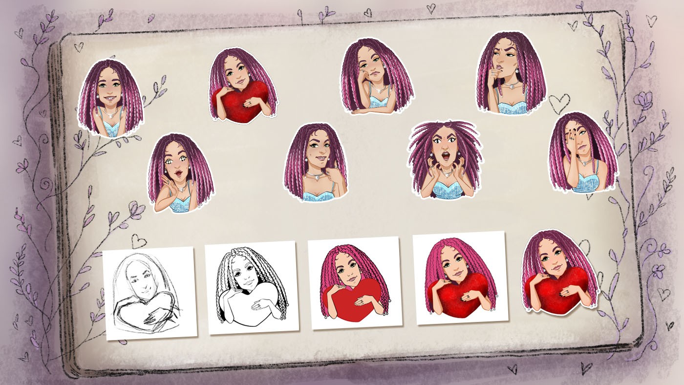 Индивидуальный стикер-пак отражающий эмоции! — Изображение №4 — Брендинг, Иллюстрация на Dprofile