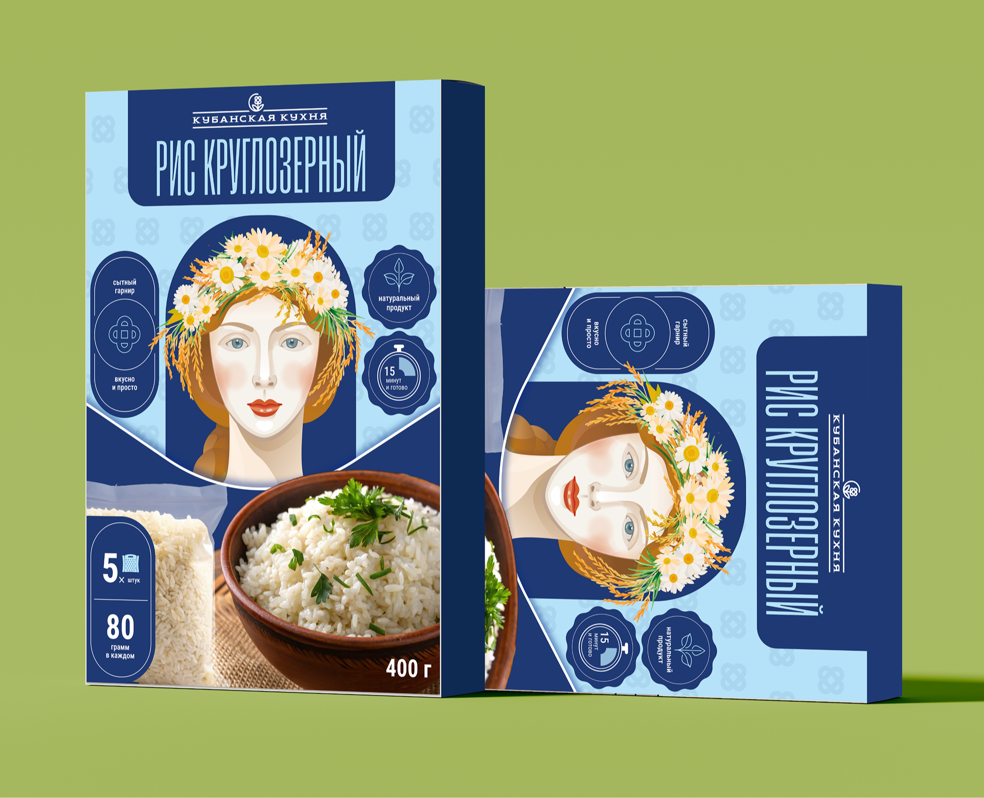 Упаковка для круглозерного риса «Кубанская кухня» — Брендинг, Иллюстрация на Dprofile