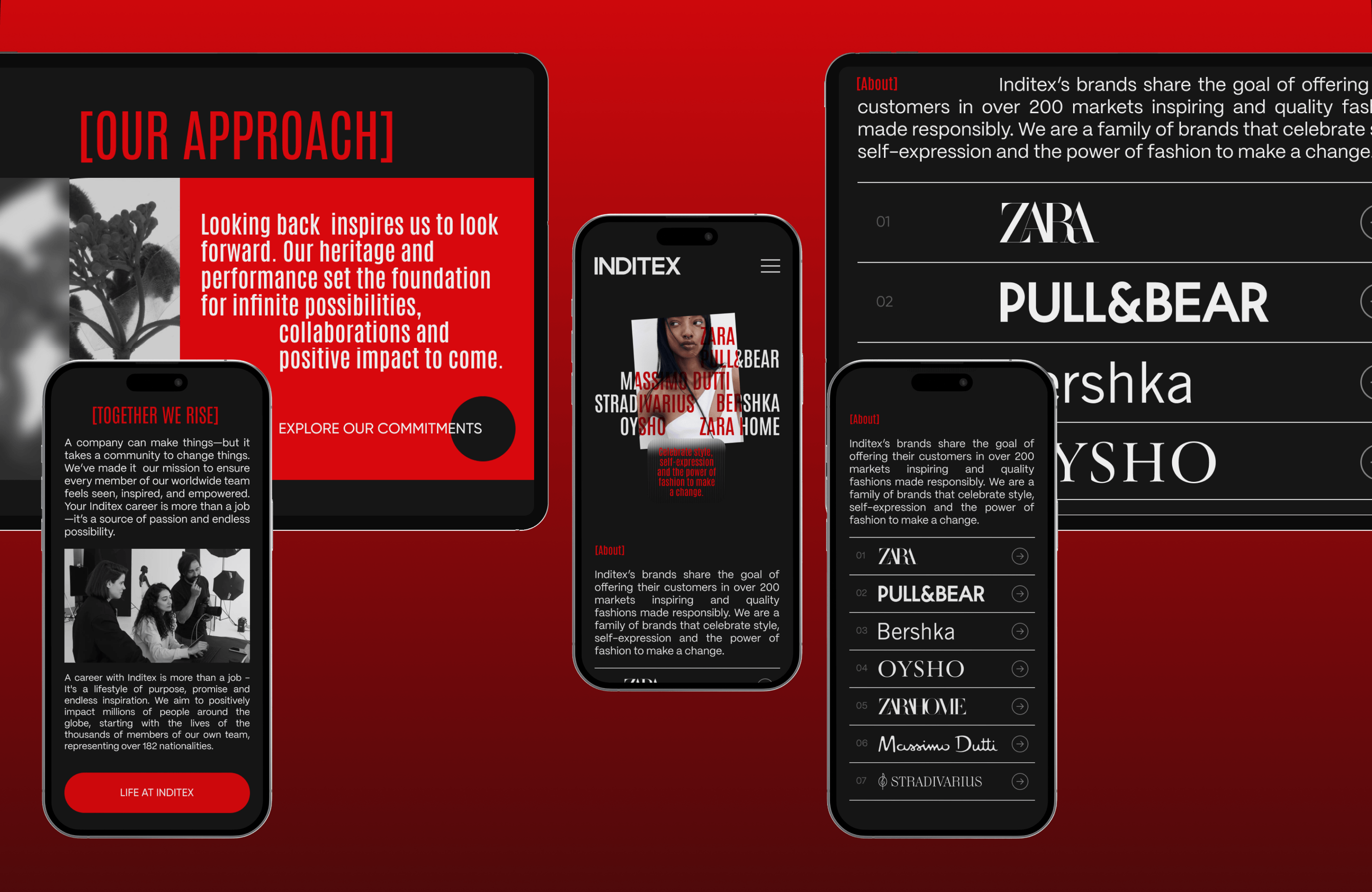 INDITEX [Corporate website redesign] — Изображение №3 — Интерфейсы, Анимация на Dprofile
